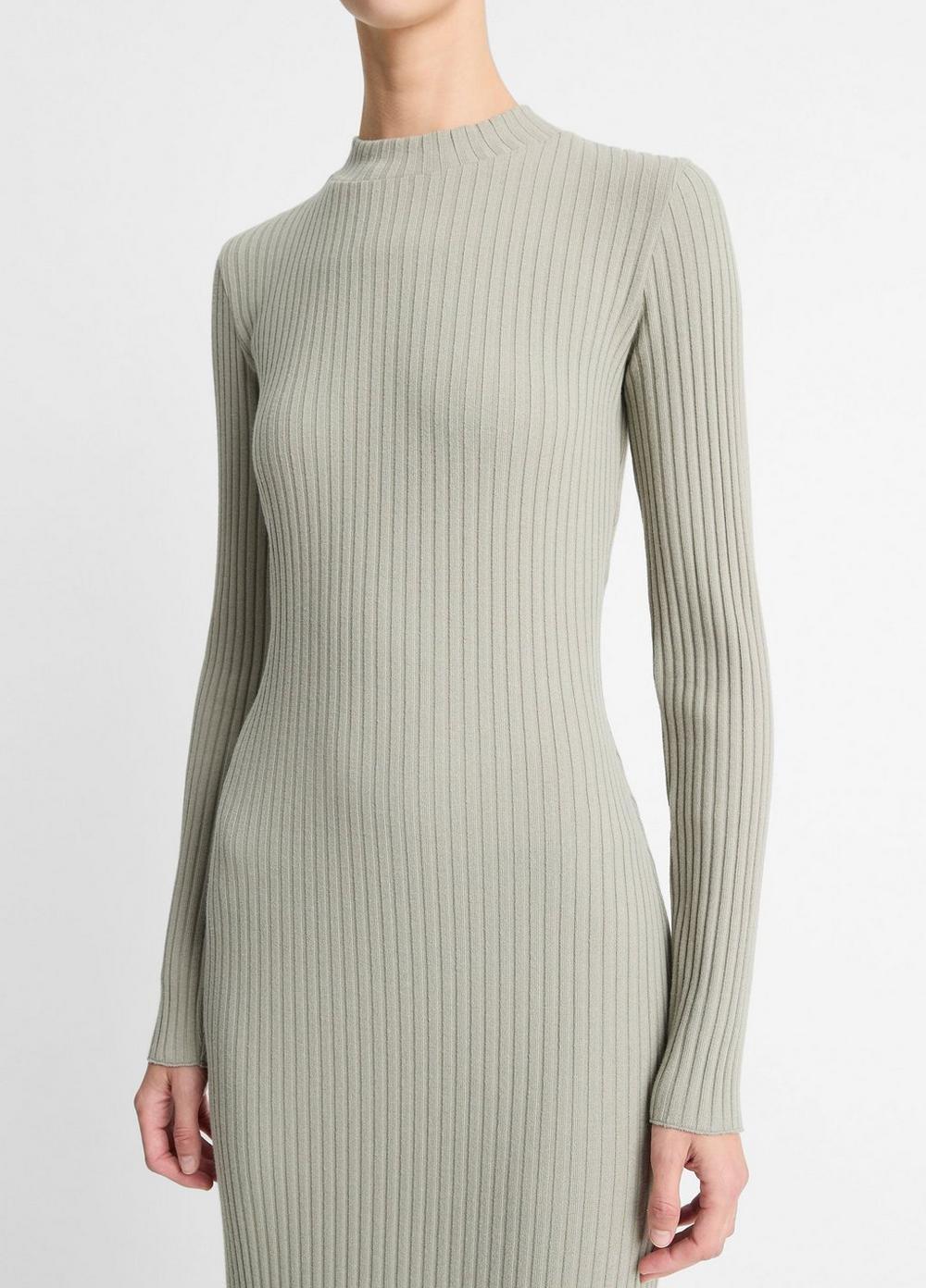 Womens Rib-Knit Crewneck Midi-Dress Product Image