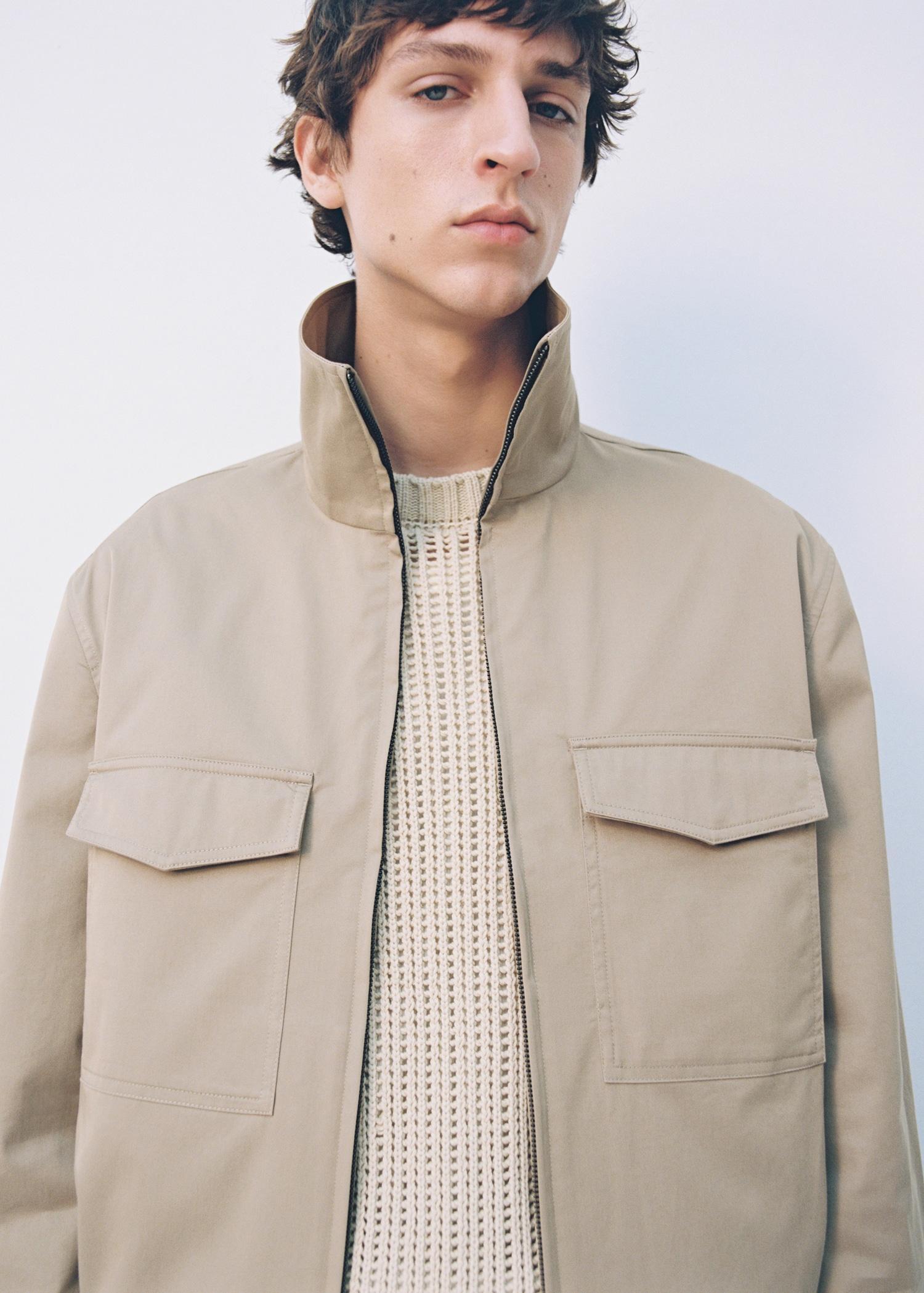 Relaxed-fit cotton jacket - Men | MANGO USA Product Image