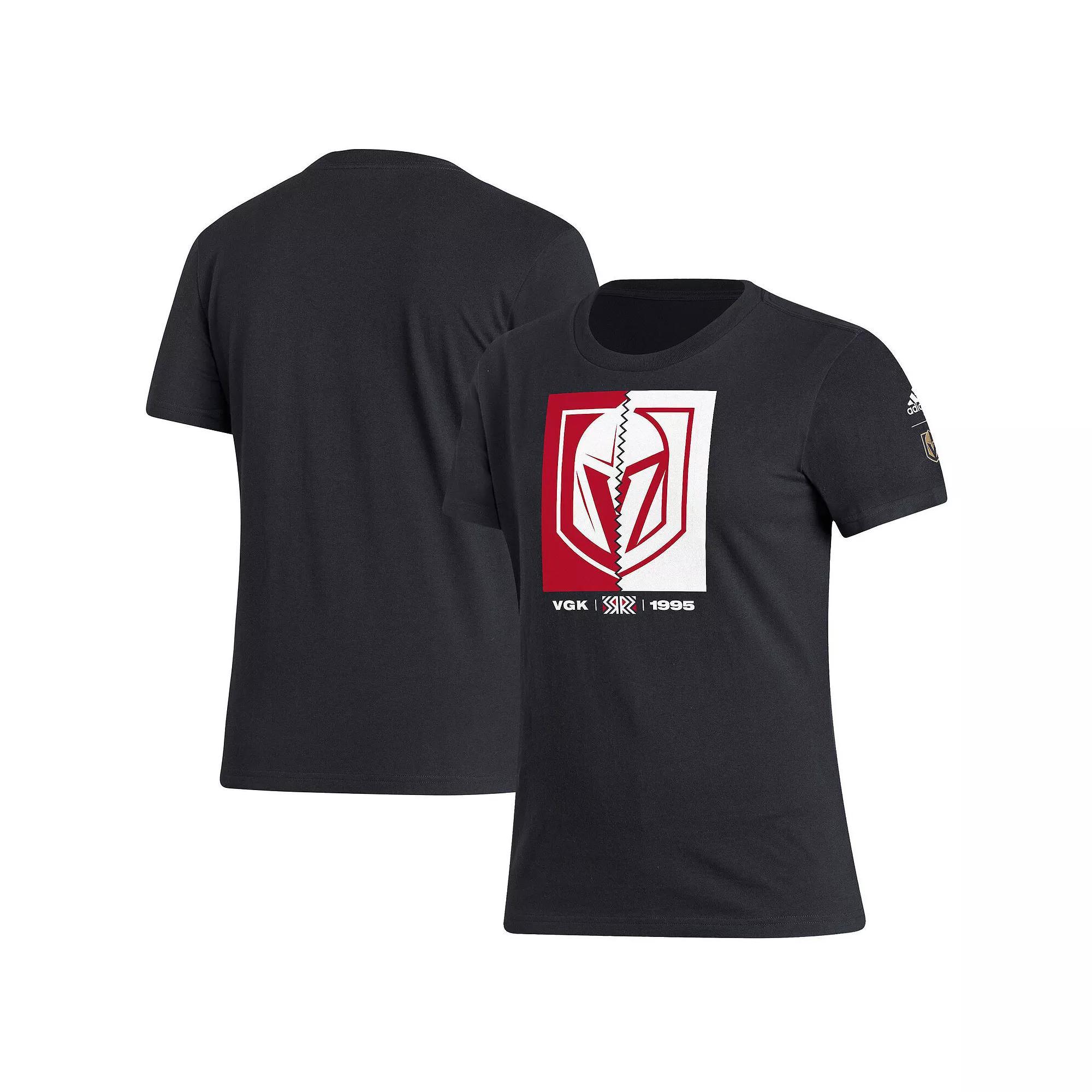 Women's adidas Black Vegas Golden Knights Reverse Retro 2.0 Playmaker T-Shirt, Size: Small, Lvk Black Product Image