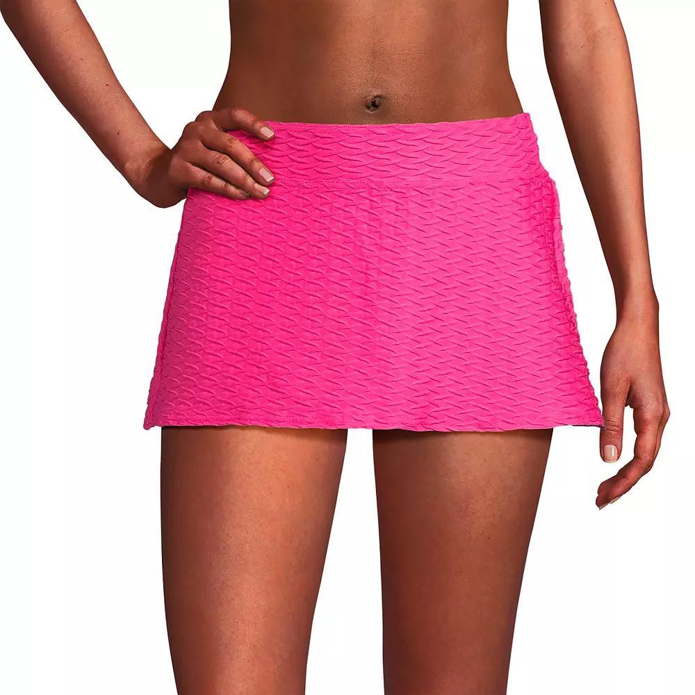 Women's Lands' End Textured Chlorine Resistant Mini Swim Skirt, Size: 12, Prism Pink Product Image