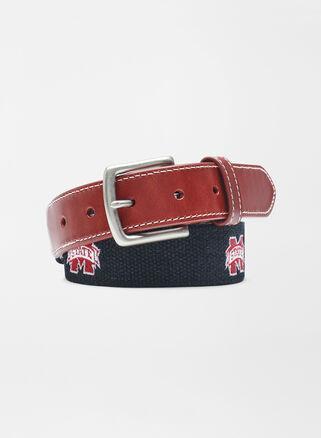 Peter Millar Mens Mississippi State Bulldogs Belt | Color: Black | Size: 40 | Miss St Product Image