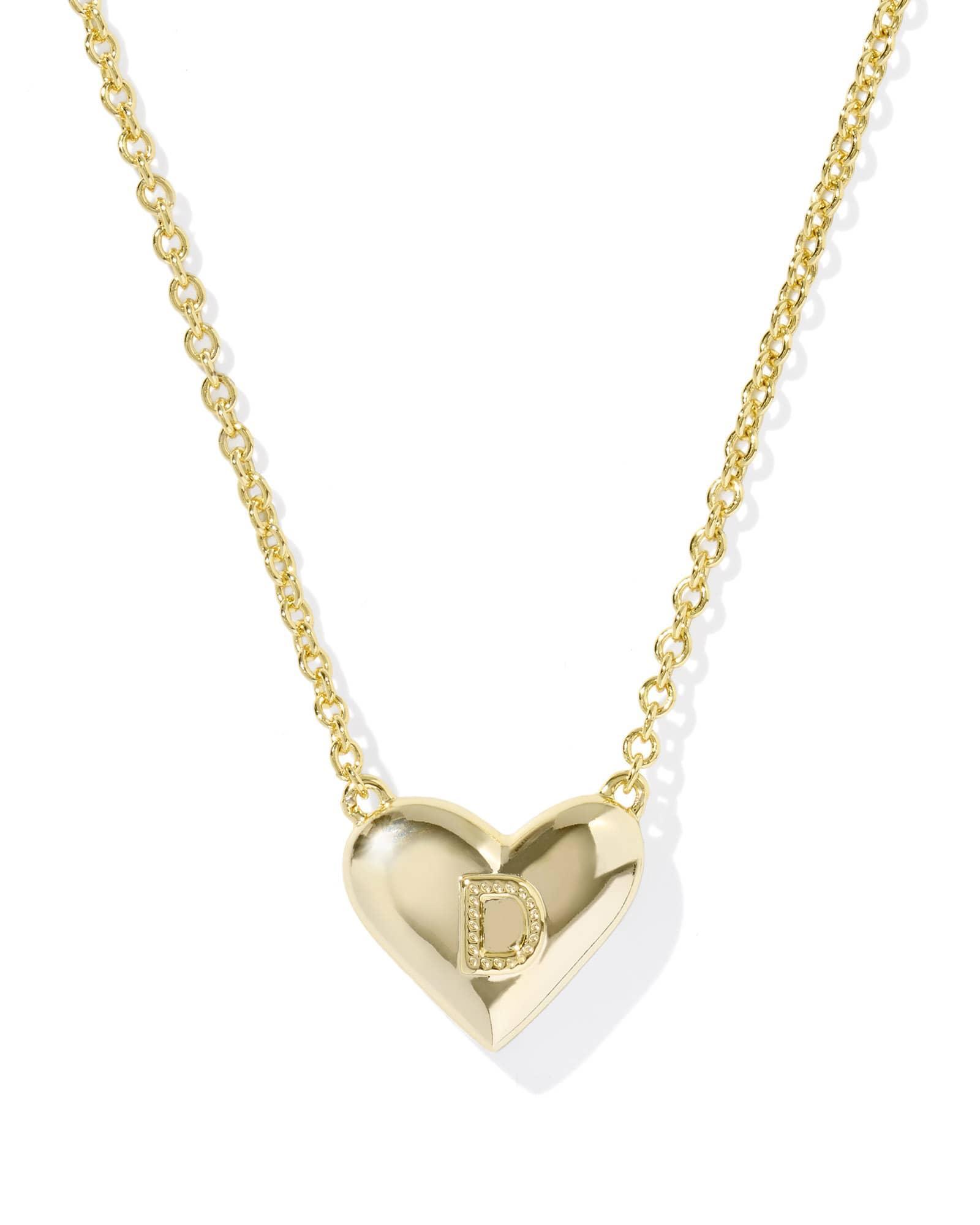 Ari Heart Letter H Gold Short Pendant Necklace Product Image