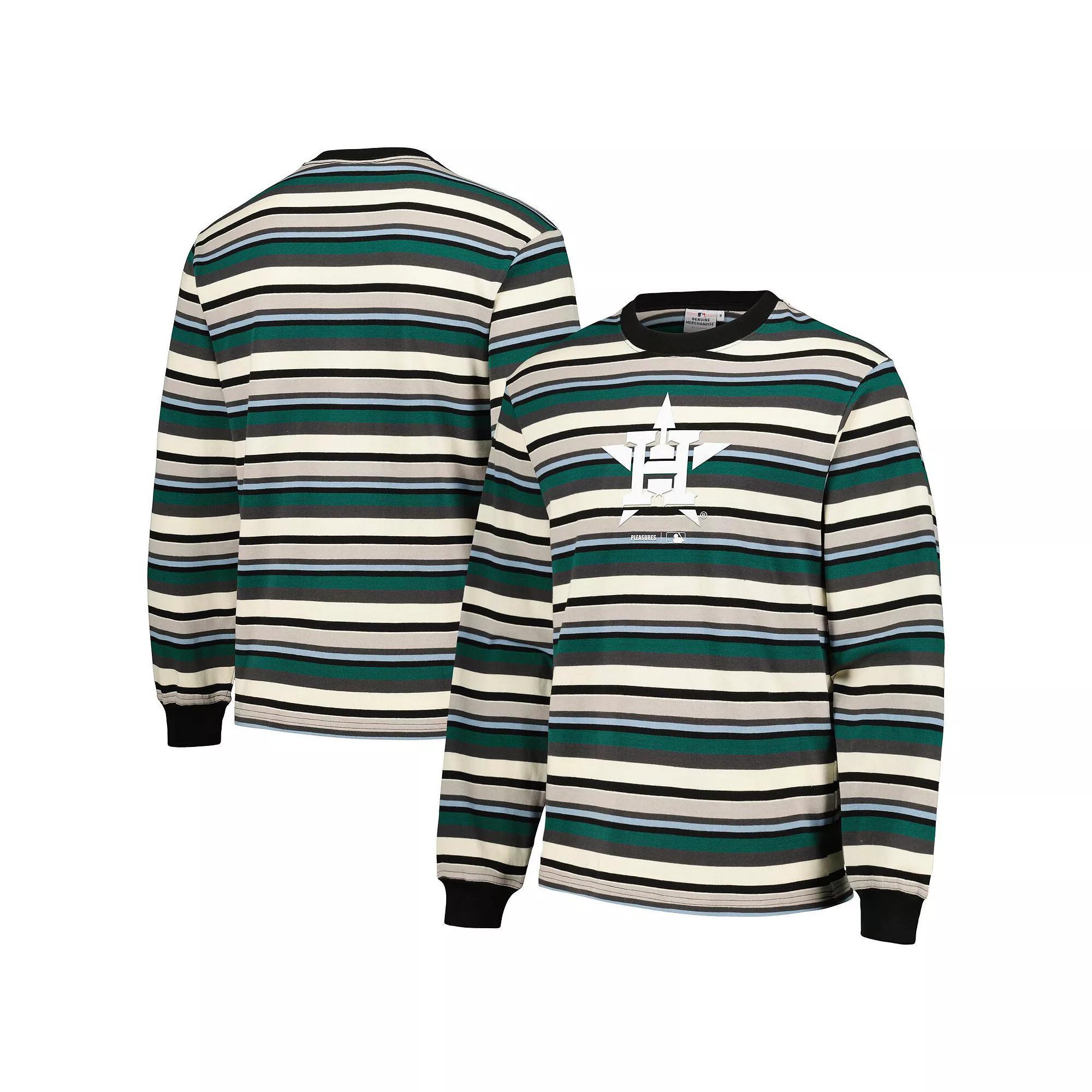 Mens PLEASURES Cream/Green New York Yankees Ballpark Long Sleeve T-Shirt Product Image