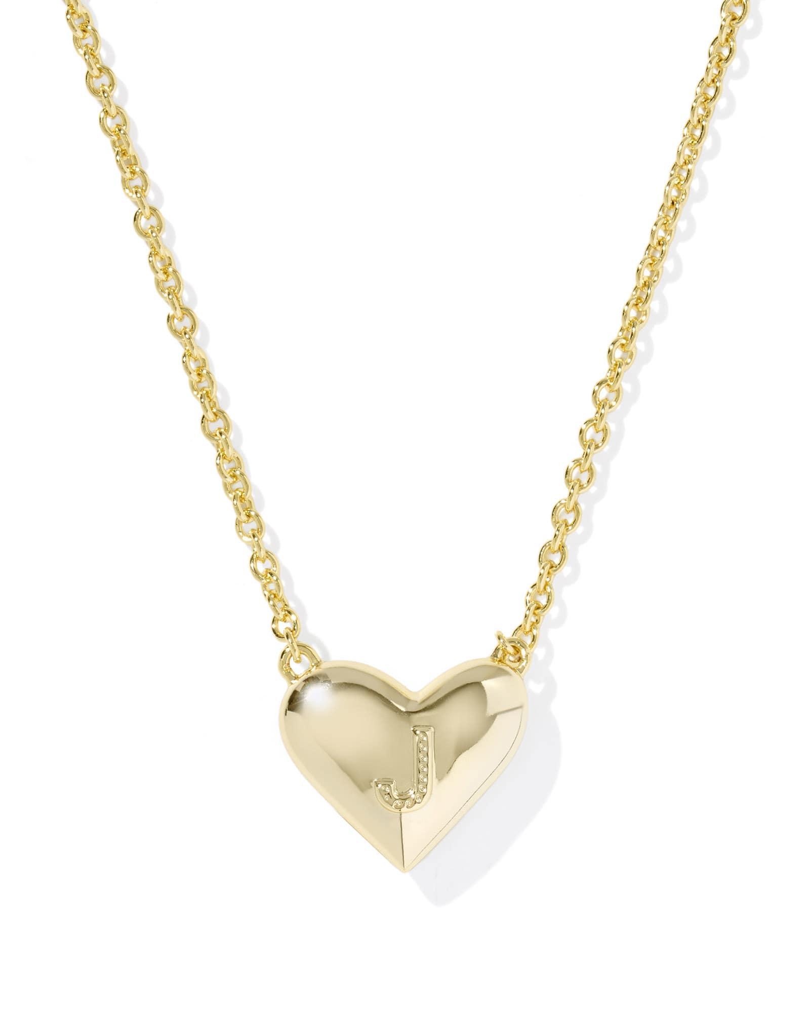 Ari Heart Letter H Gold Short Pendant Necklace Product Image