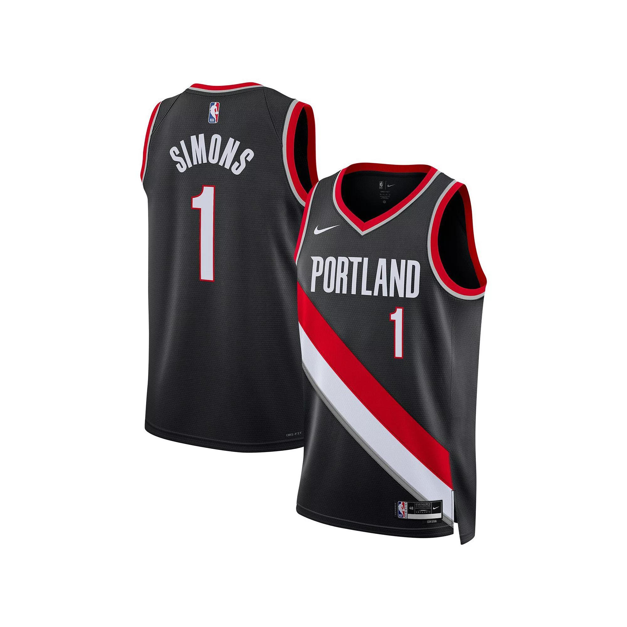 Unisex Nike Anfernee Simons Black Portland Trail Blazers Swingman Jersey - Association Edition, Adult Unisex, Size: Medium Product Image