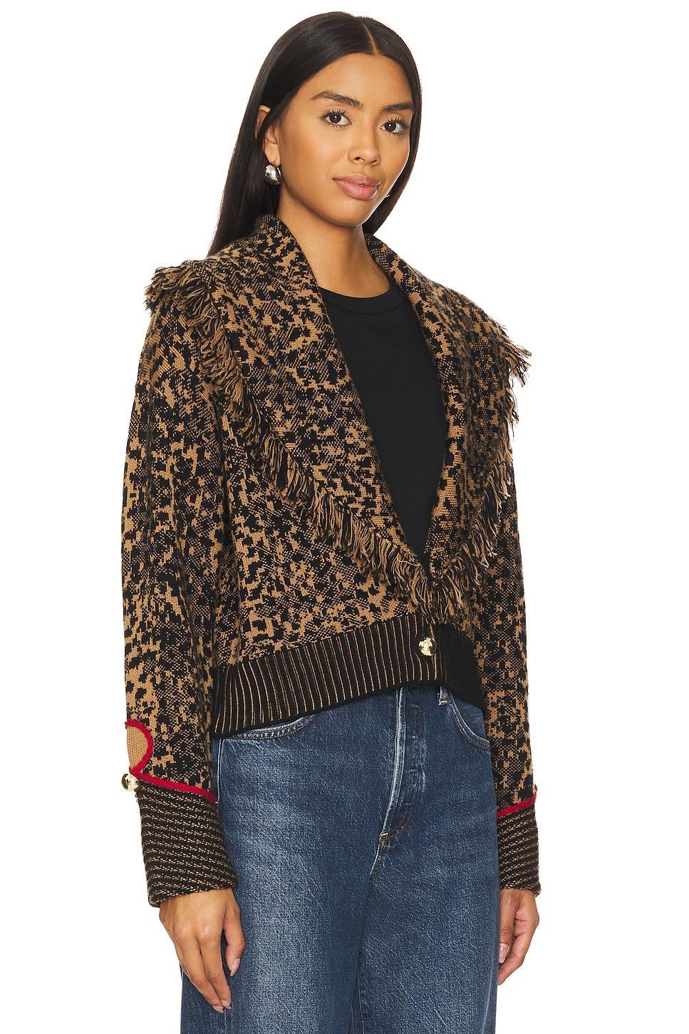 Leopard Jacquard Cardi Bomber Hayley Menzies Product Image