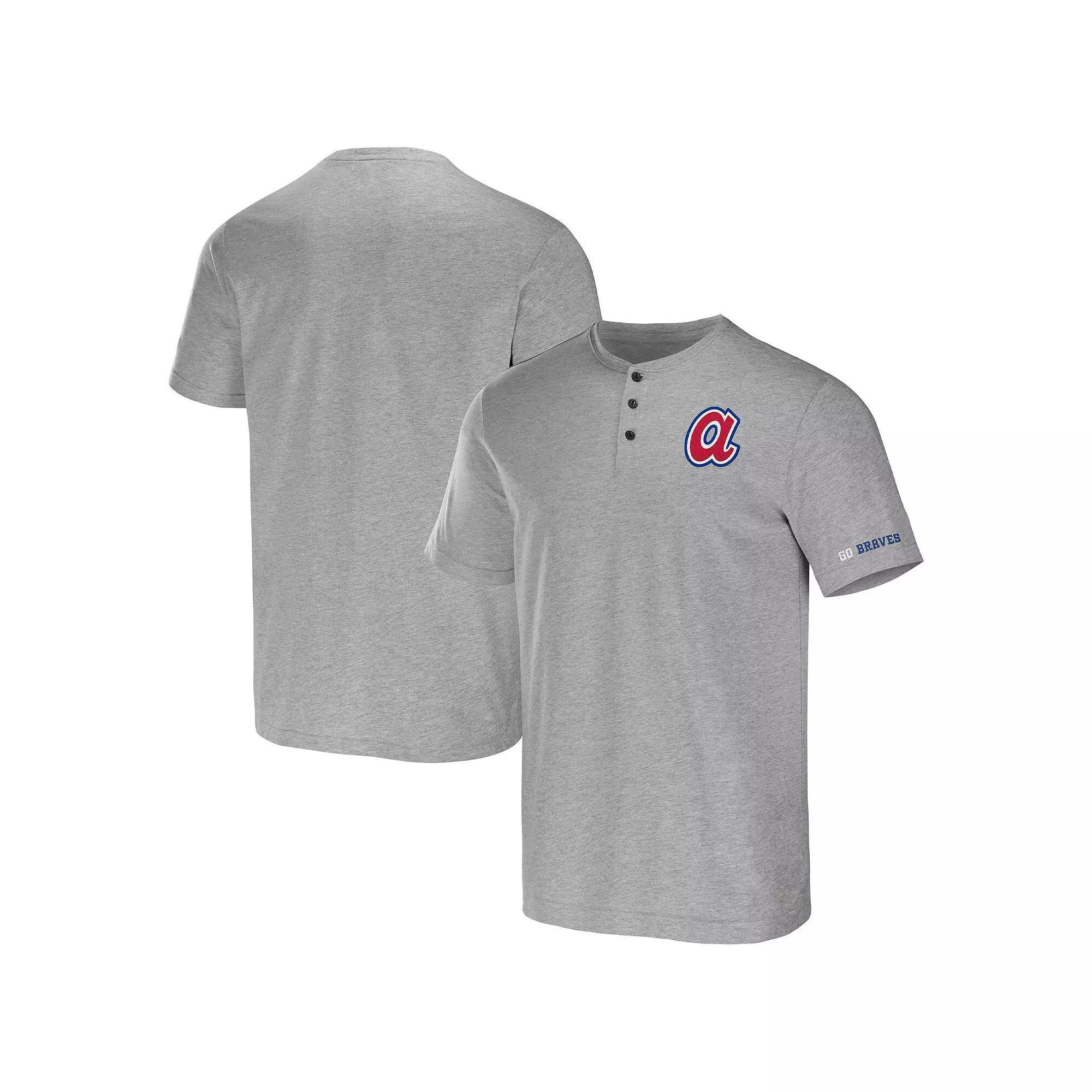 Men's Darius Rucker Collection by Fanatics Heather Gray Atlanta Braves Henley T-Shirt, Size: Small, Grey Product Image
