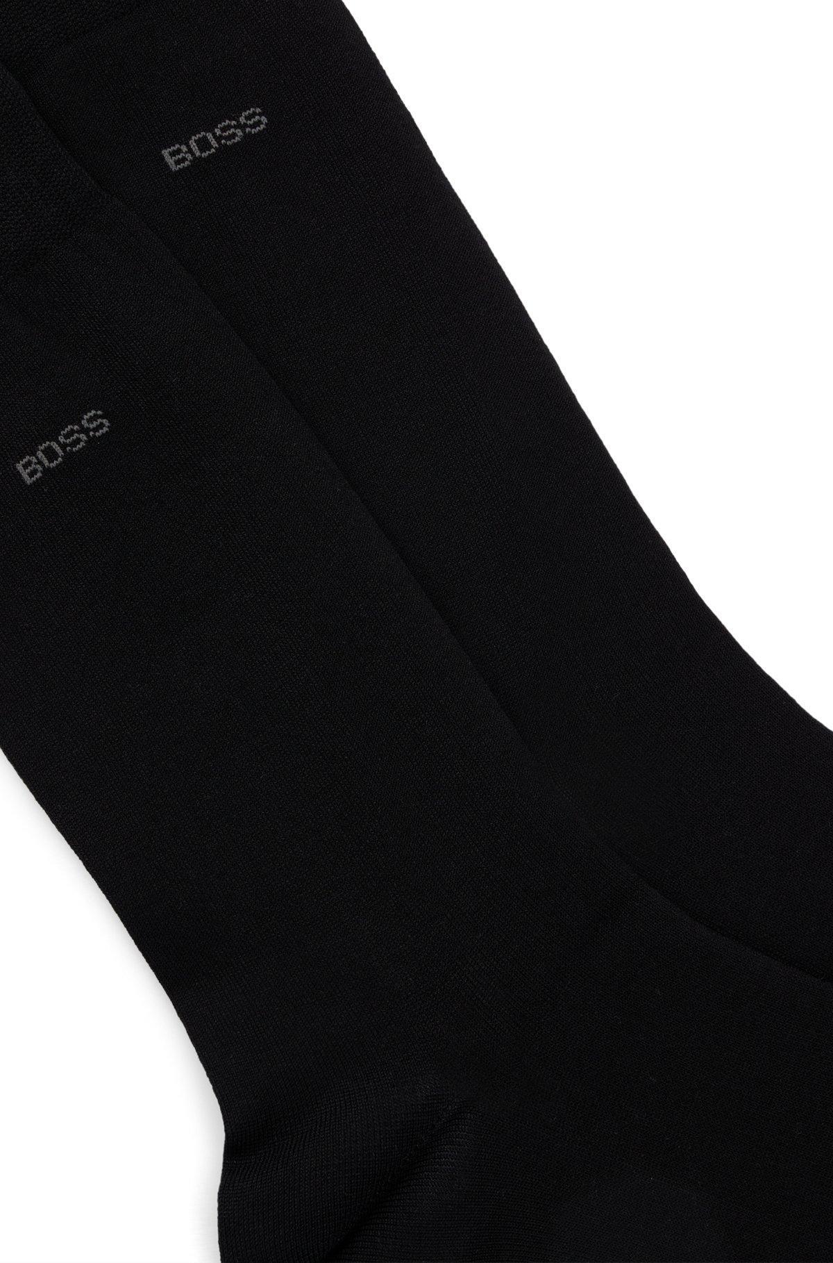 BOSS - Two-pack of socks in an Egyptian-cotton blend - Black Product Image