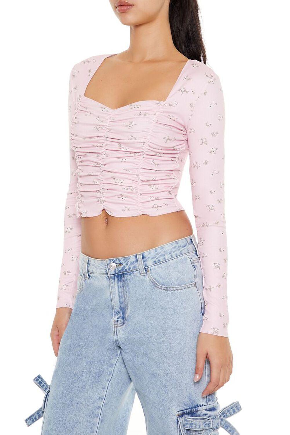 Ruched Floral Print Crop Top | Forever 21 Product Image