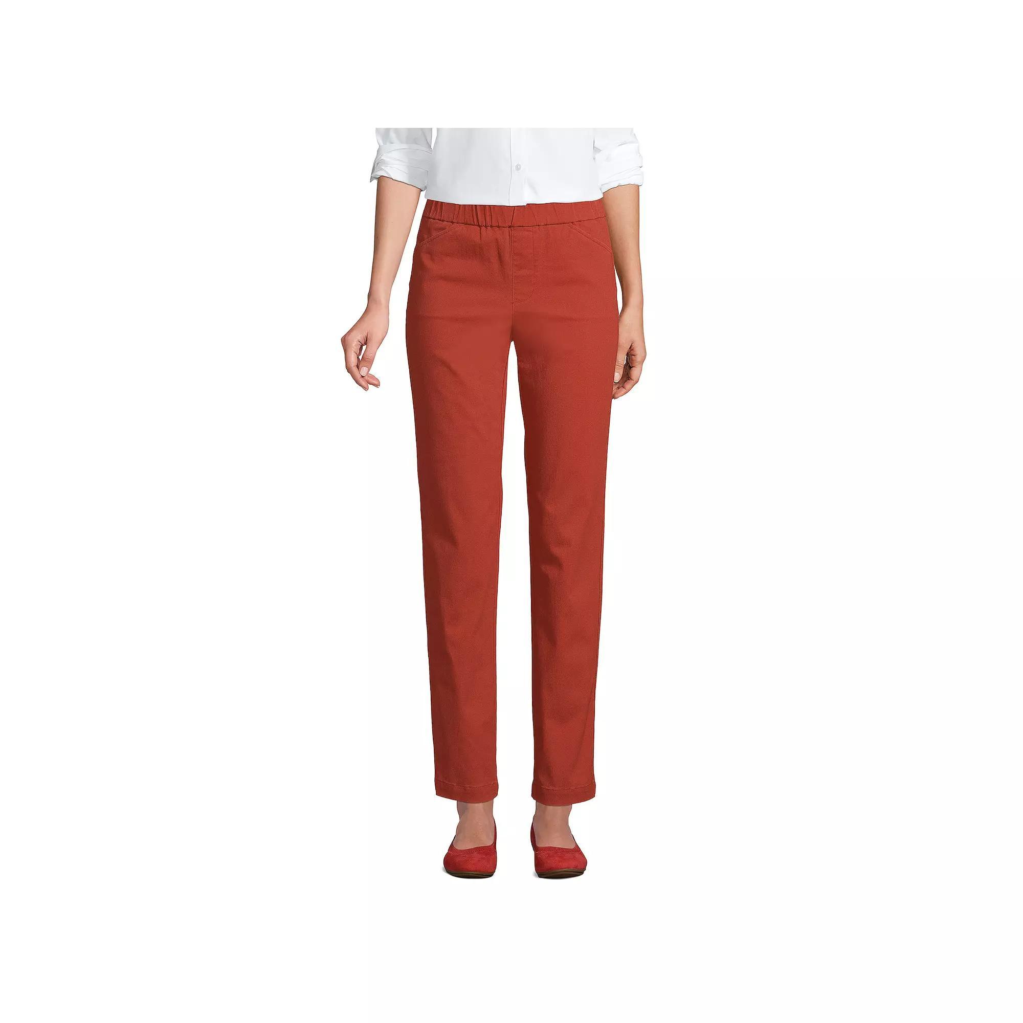 Women's Lands' End Pull-On Chino Ankle Pants, Size: 8, Red Ivory Paisley Product Image