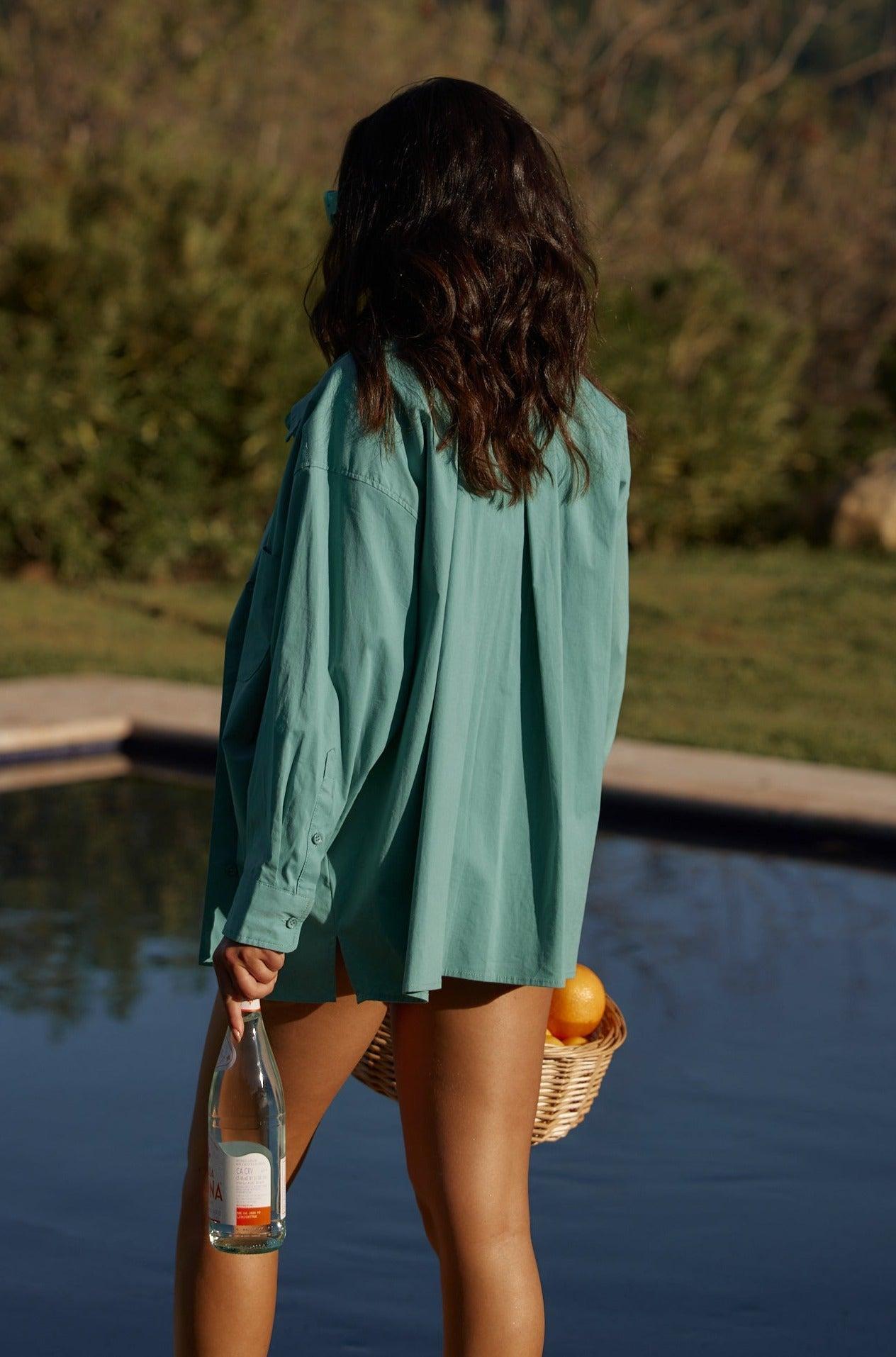 Vacanza Mint Button Up Top Product Image