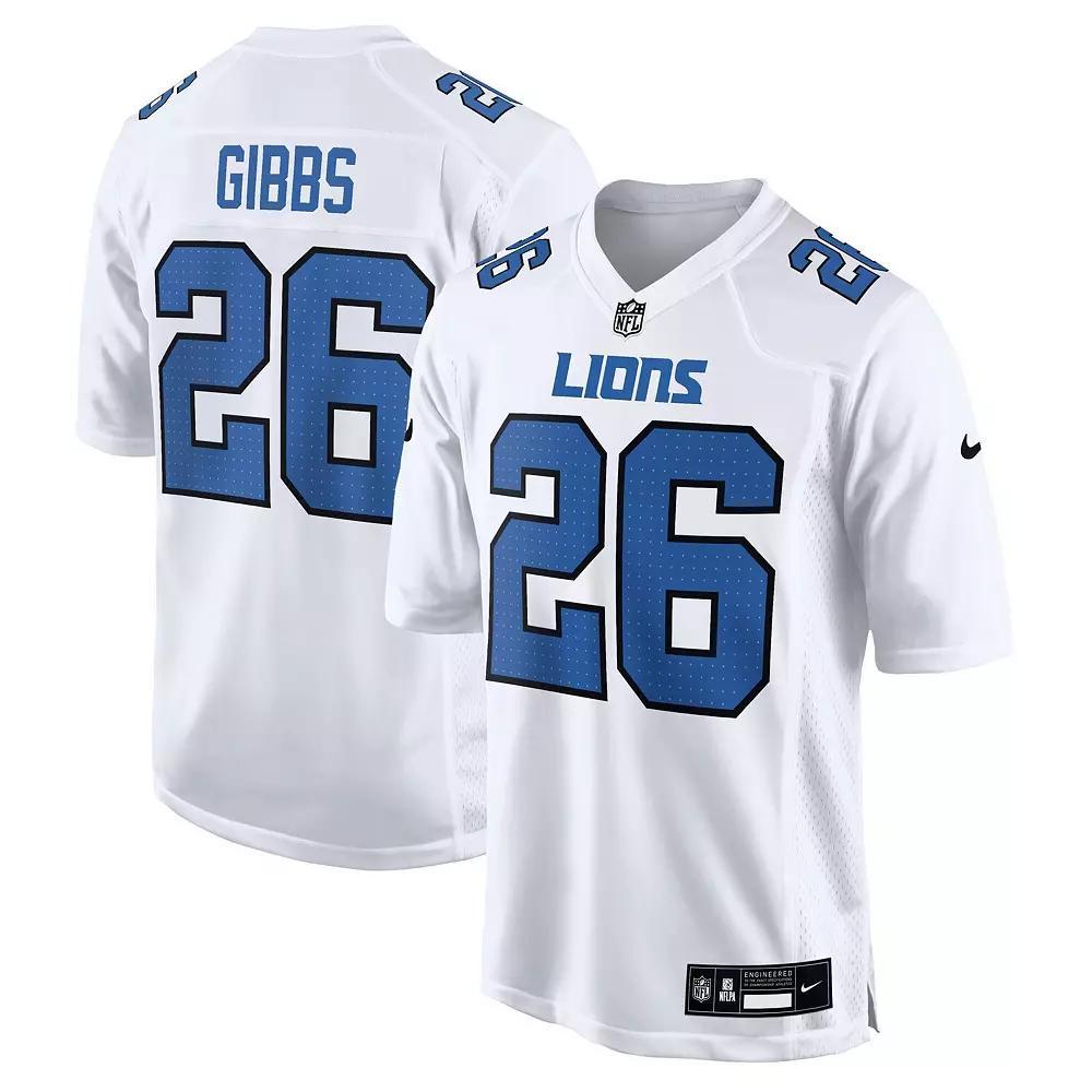 Men's Nike Jahmyr Gibbs White Detroit Lions Tundra Fashion Game Jersey, Size: Medium Product Image