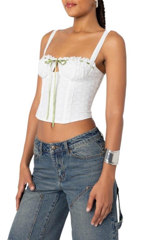 Edikted Garden Girl Ribbon Eyelet Corset Product Image