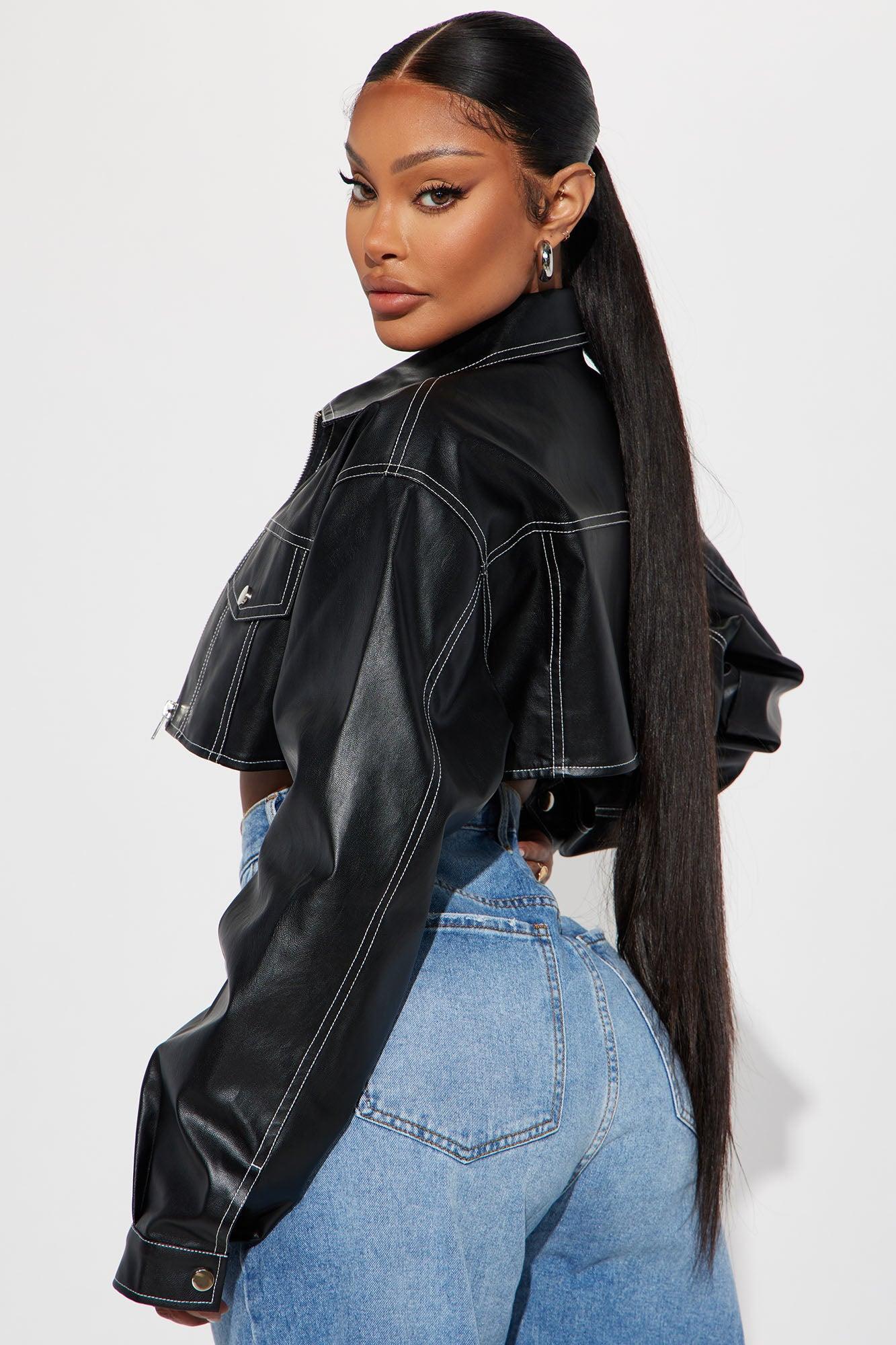 Elora Cropped Jacket - Black Product Image