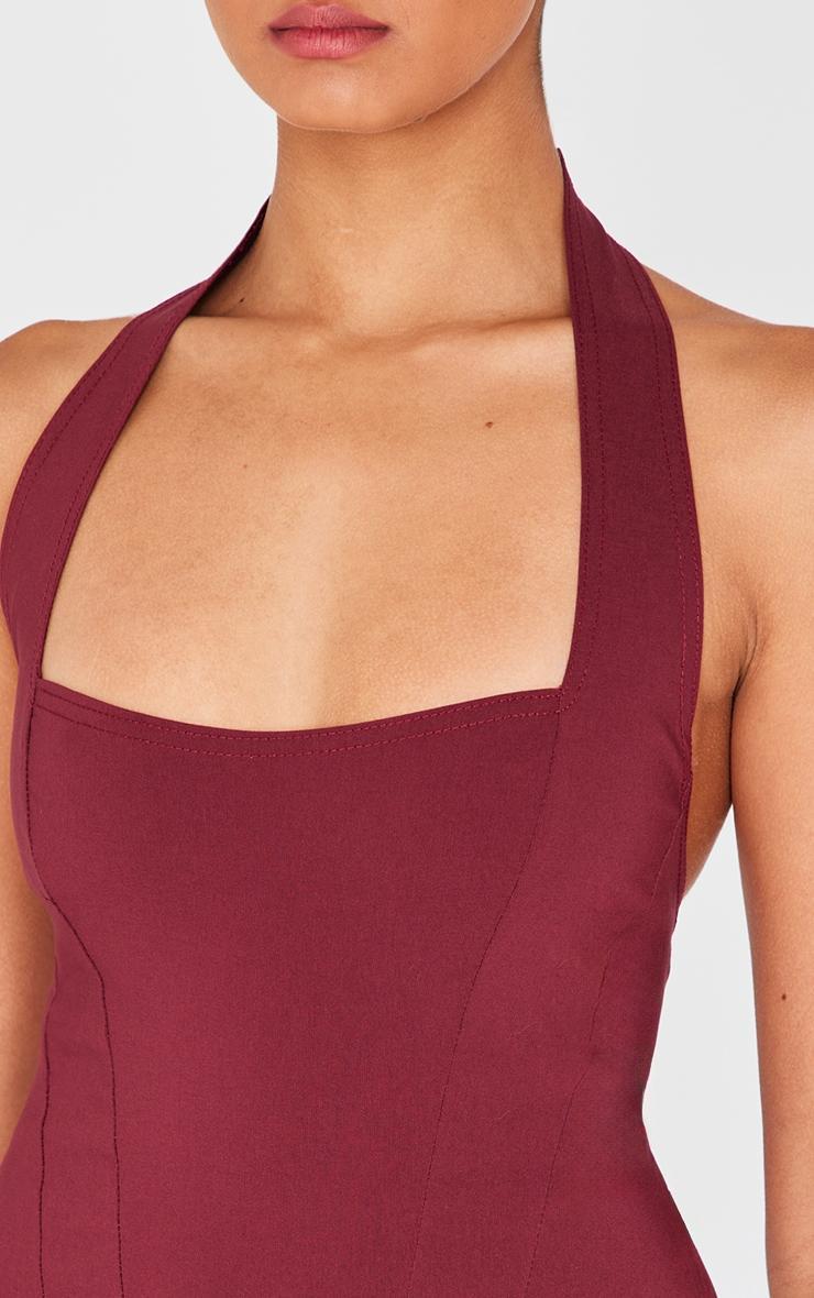 Burgundy Bengaline Square Neck Top Product Image