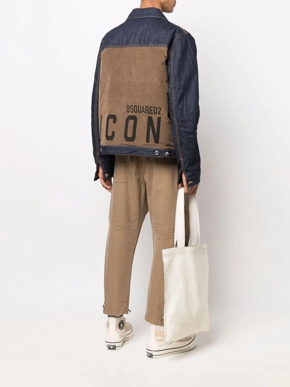 panelled denim corduroy jacket Product Image