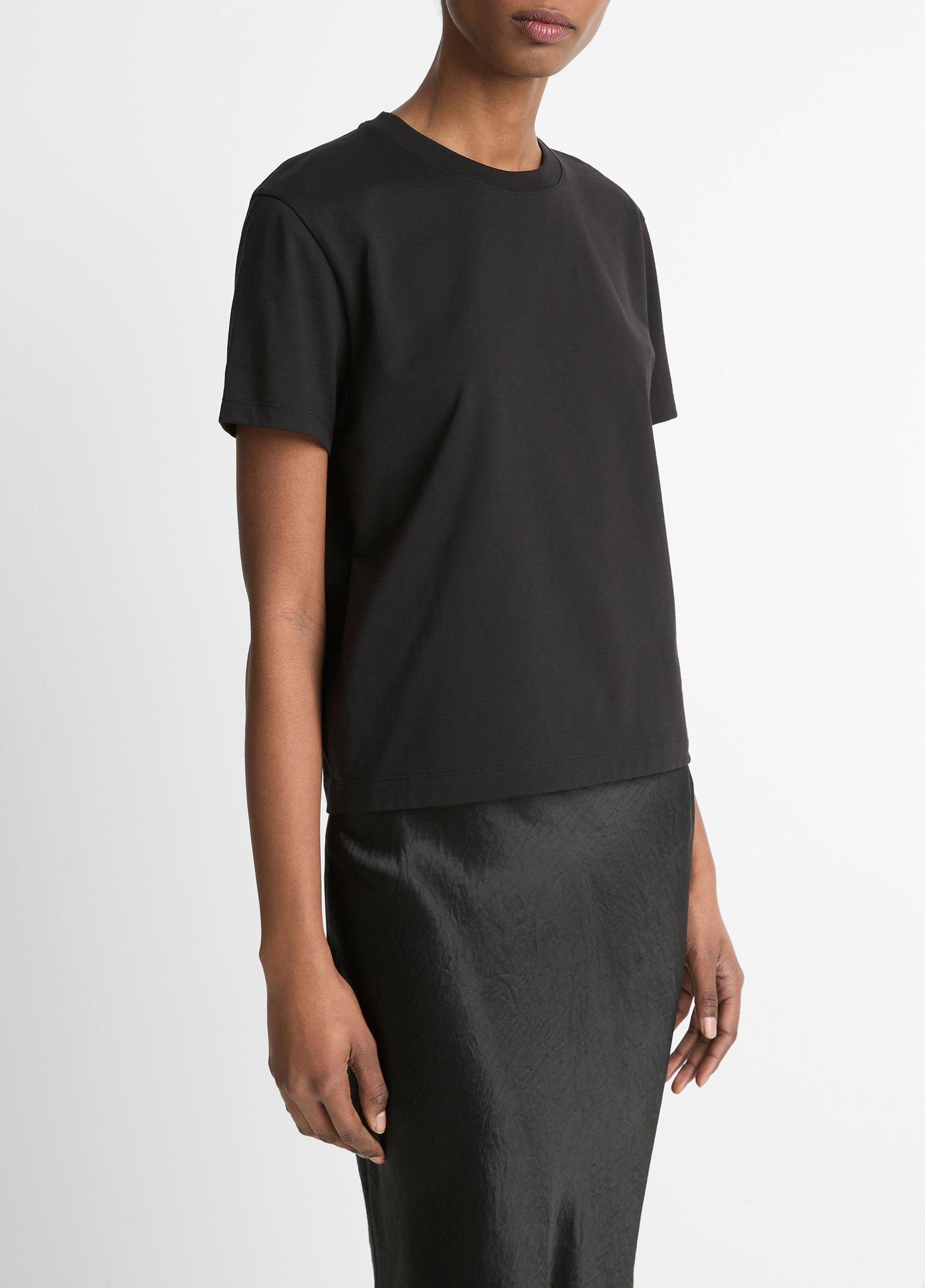 Womens Pima Cotton Crew Neck T-Shirt, Sky Powder, Size XXS Vince Product Image