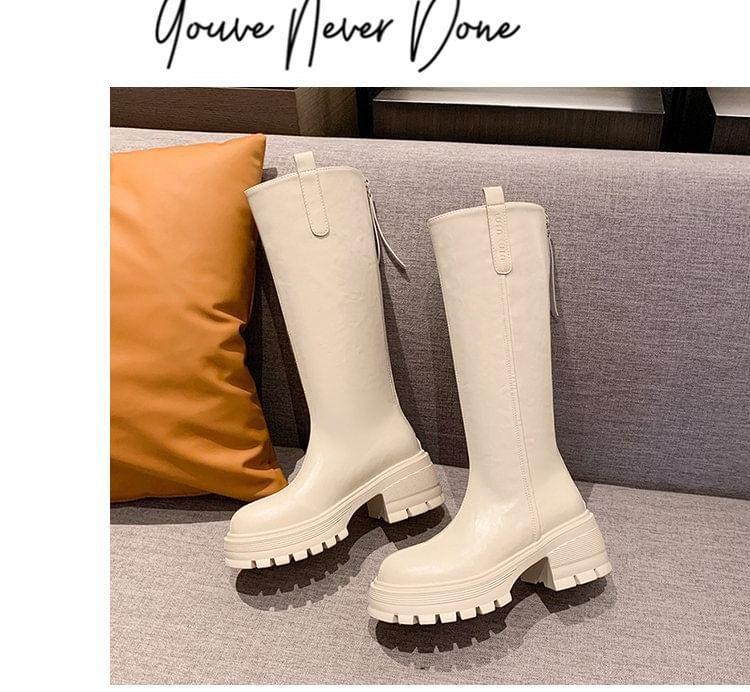 Platform Plain Tall Boots Product Image