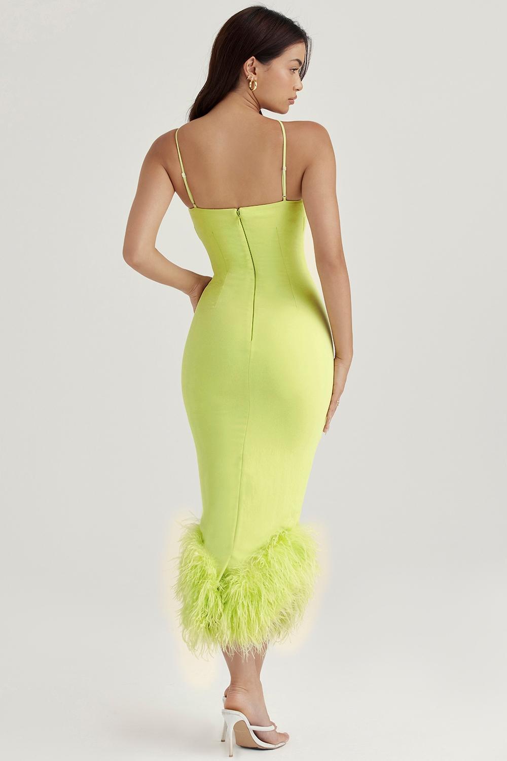 Alessia Lime Midi Dress Product Image