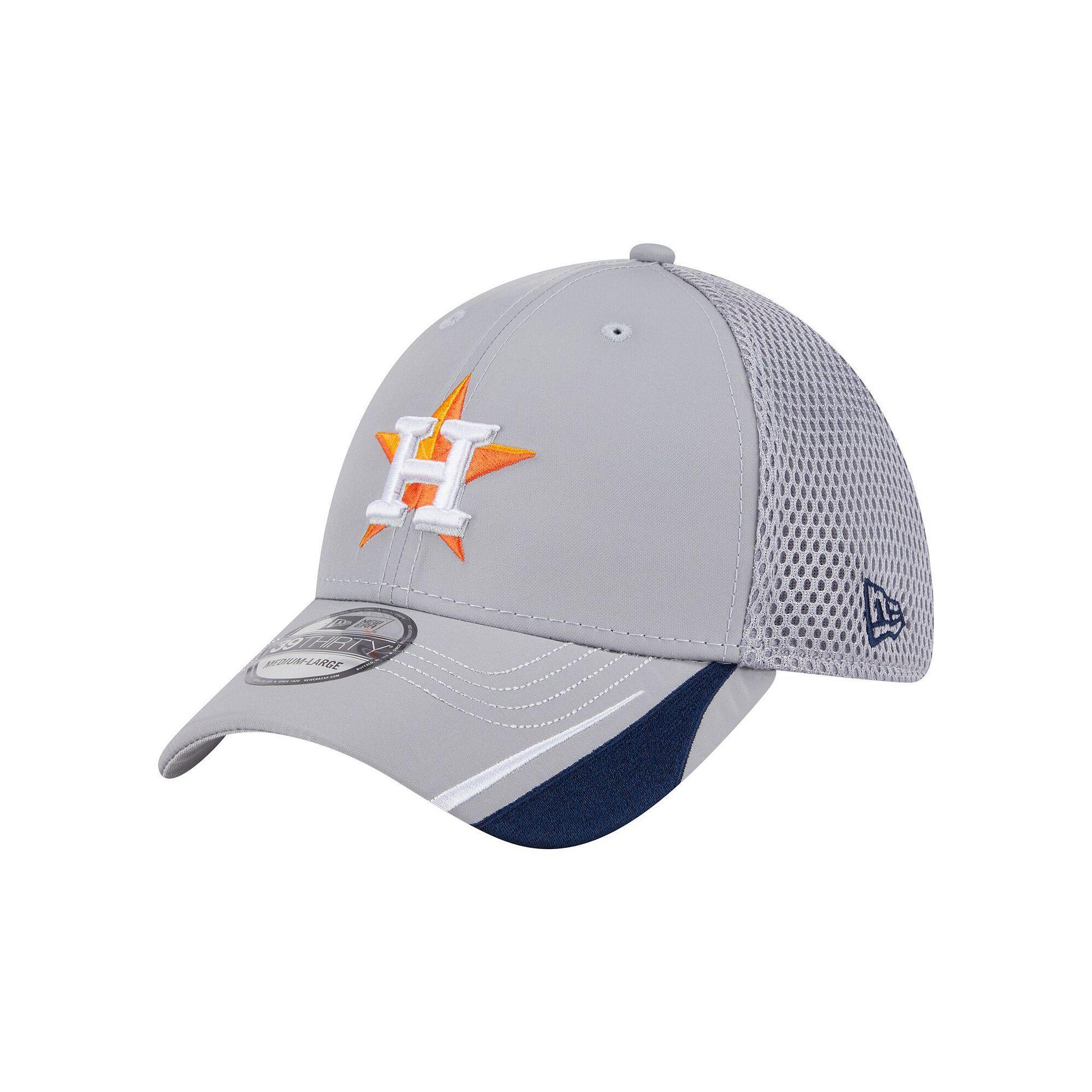 Men's New Era  Gray Houston Astros Linear 39THIRTY Flex-Fit Hat, Size: Large/XL, Grey Product Image