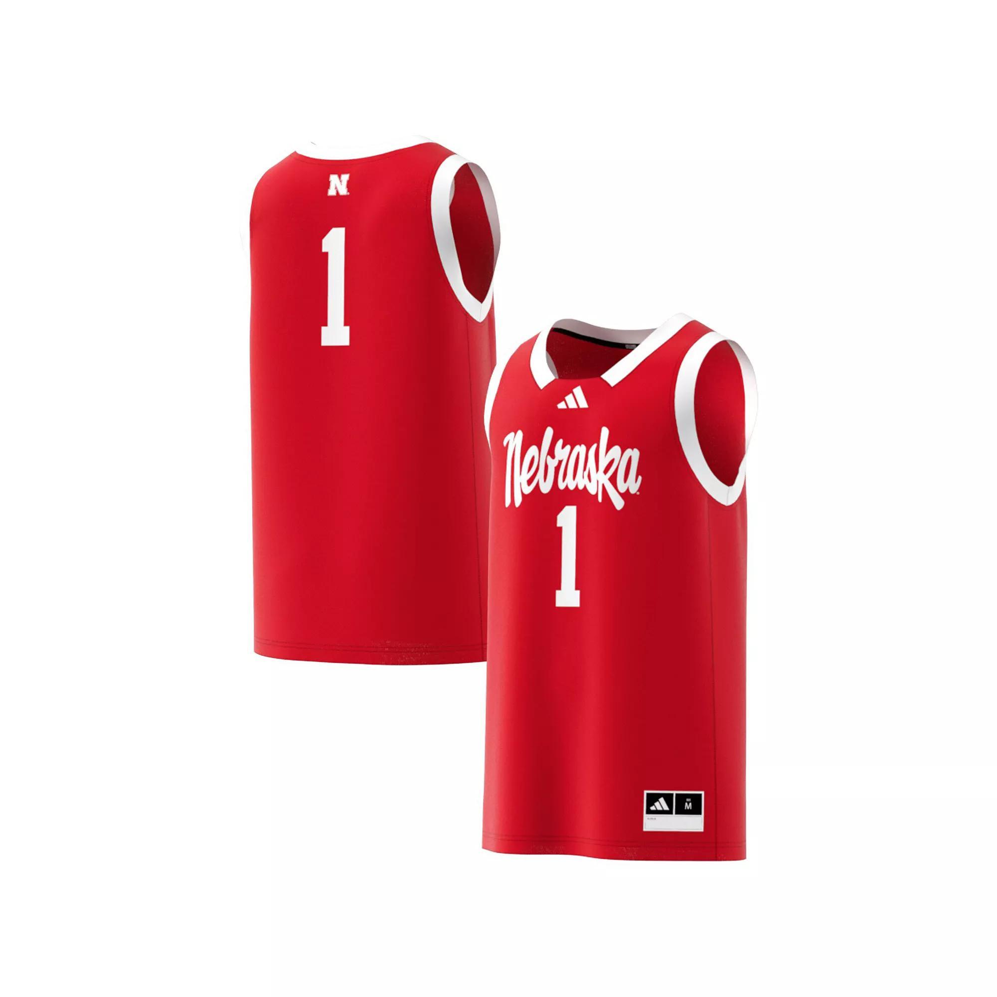 Men's adidas #1 Scarlet Nebraska Huskers Replica Swingman Jersey, Size: XL, Red Product Image