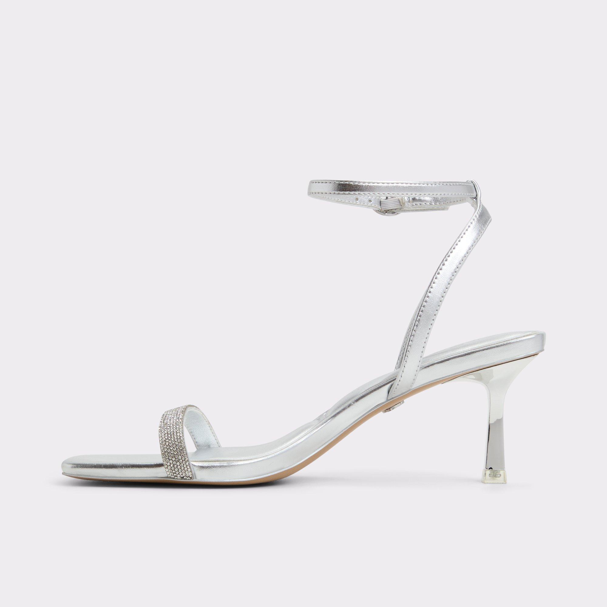 ALDO Kirri - Women's Strappy Heel - Silver, Size 8.5 Product Image