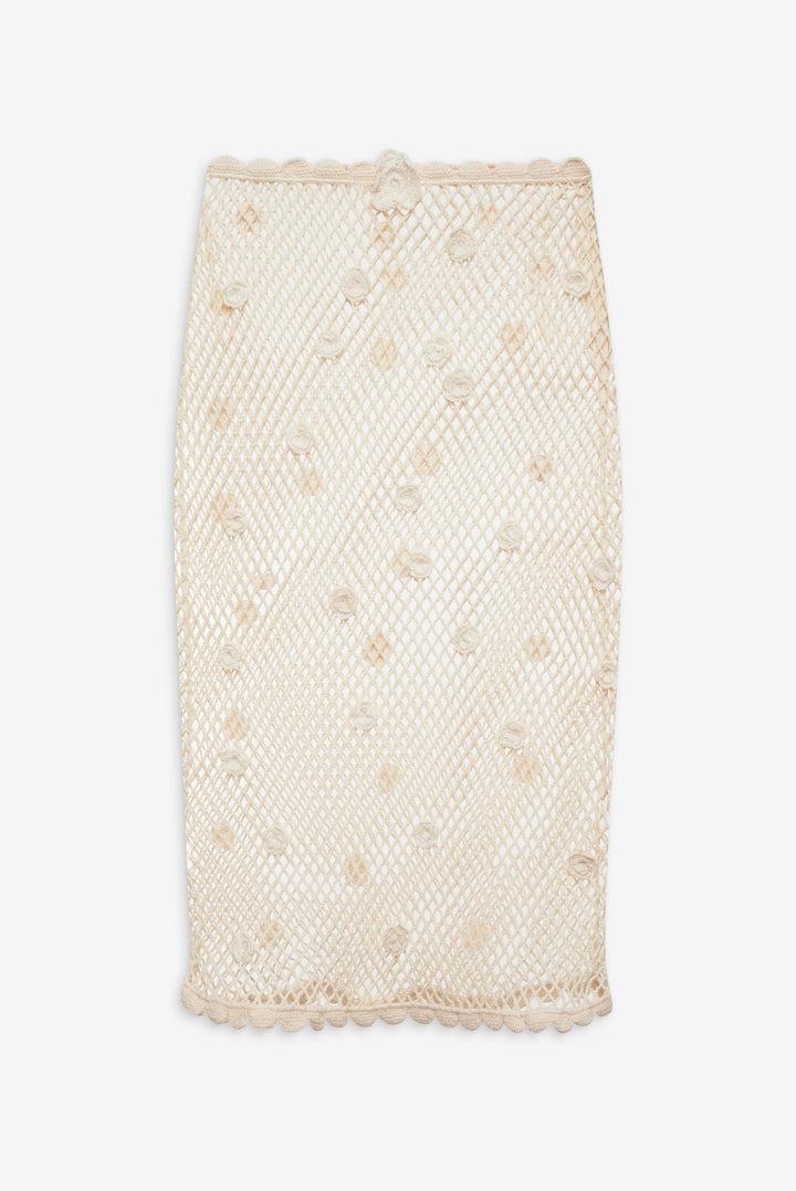 Betty Bouquet Knit Midi Skirt — Ivory Product Image