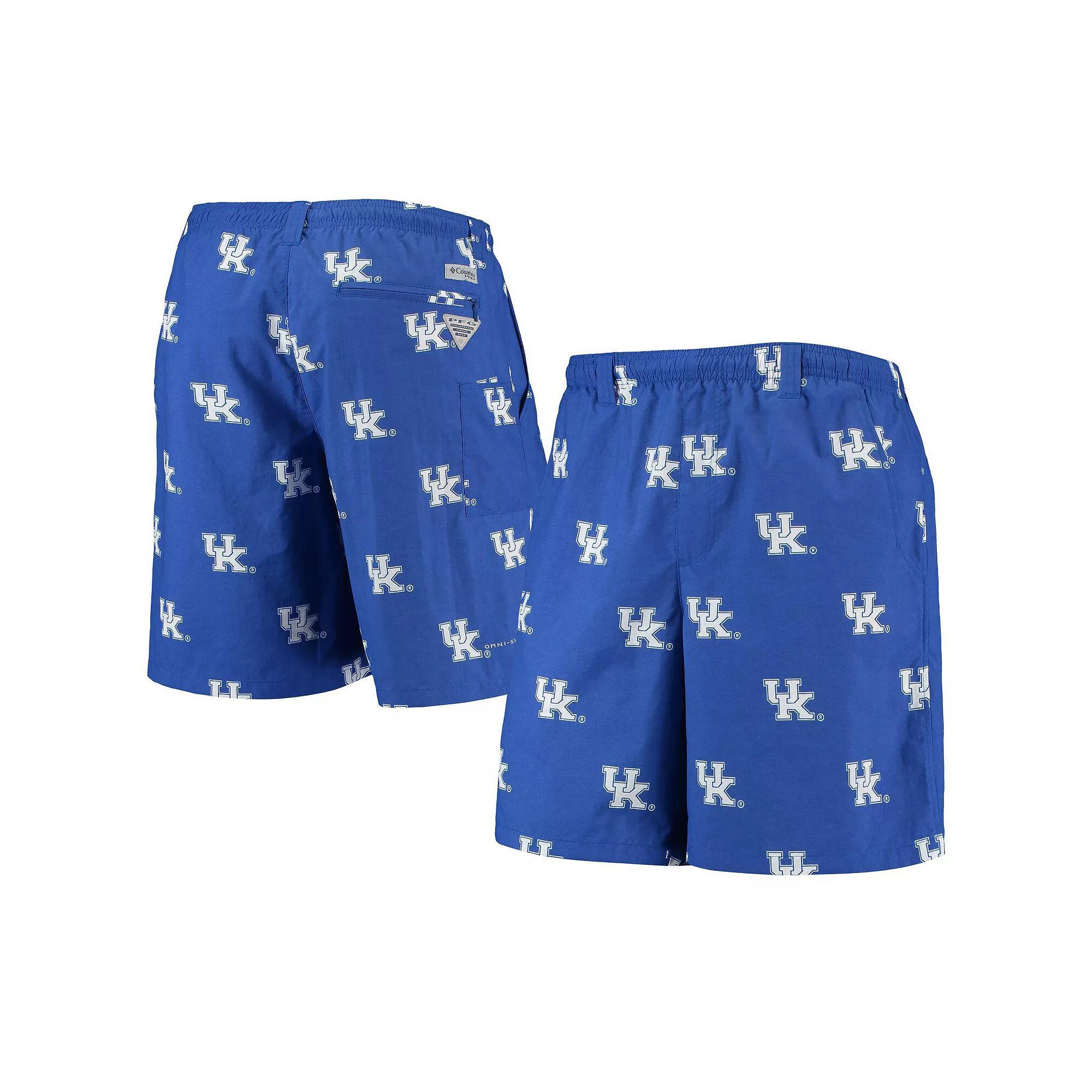 Men's Columbia PFG Royal Kentucky Wildcats Backcast II 8" Omni-Shade Hybrid Shorts, Size: Medium, Blue Product Image
