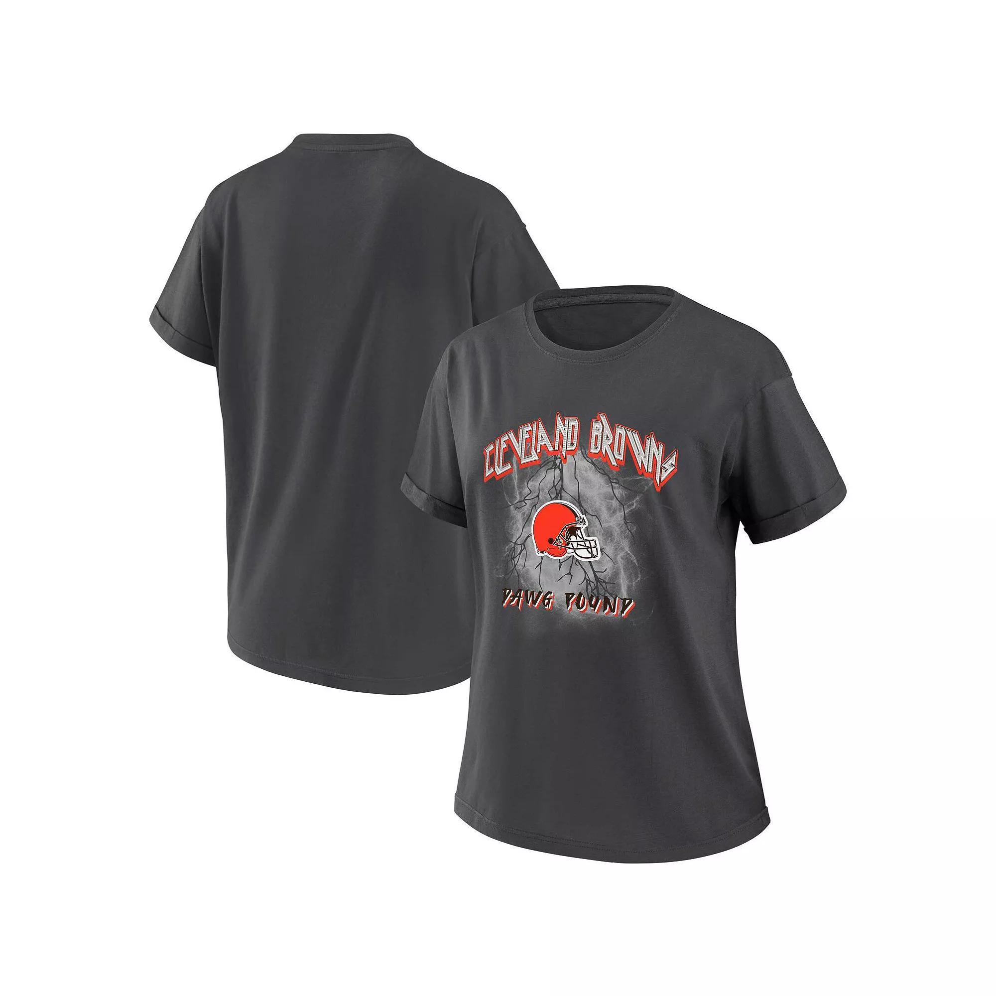 Women's WEAR by Erin Andrews Charcoal Indianapolis Colts Boyfriend T-Shirt, Size: Small Product Image