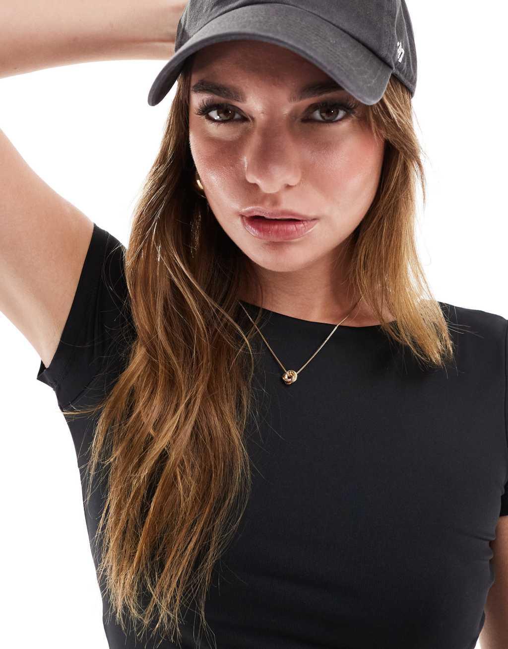 Cotton On backless boat neck t-shirt in black Product Image