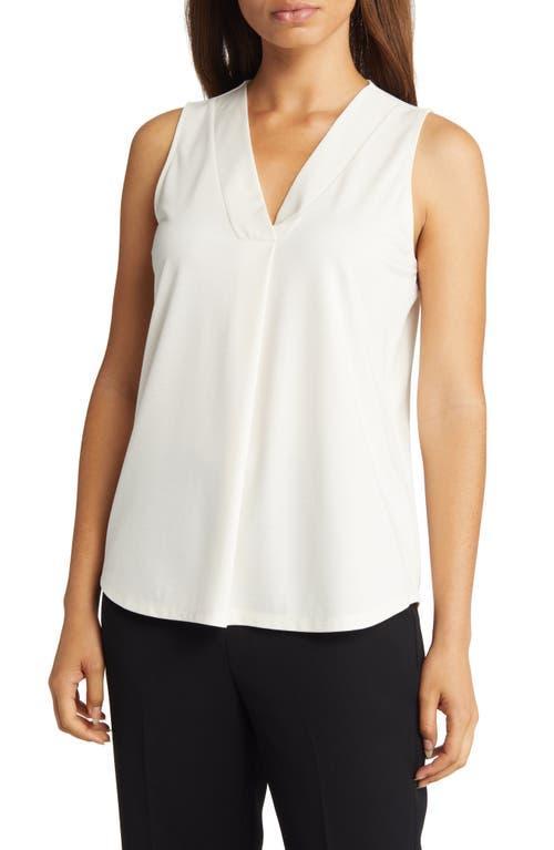 Anne Klein Womens Sleeveless Pleat-Front V-Neck Top Product Image
