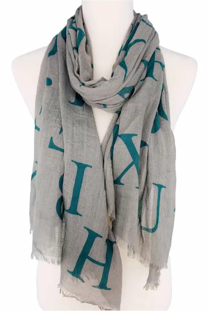 Alphabet Print Scarf Product Image