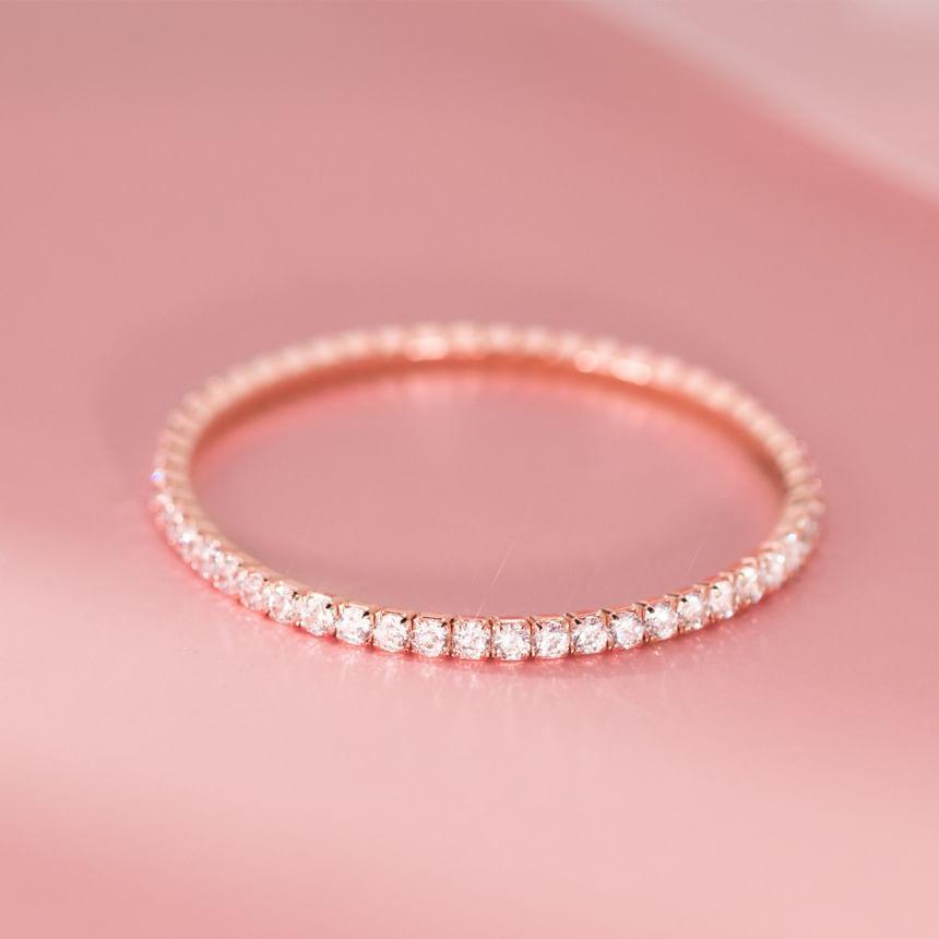 925 Sterling Silver Rhinestone Tennis Bracelet Product Image