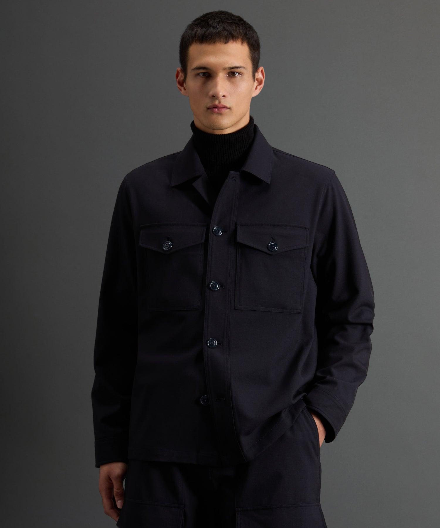 Todd Snyder X Woolrich Twill Camp Shirt in Navy Product Image