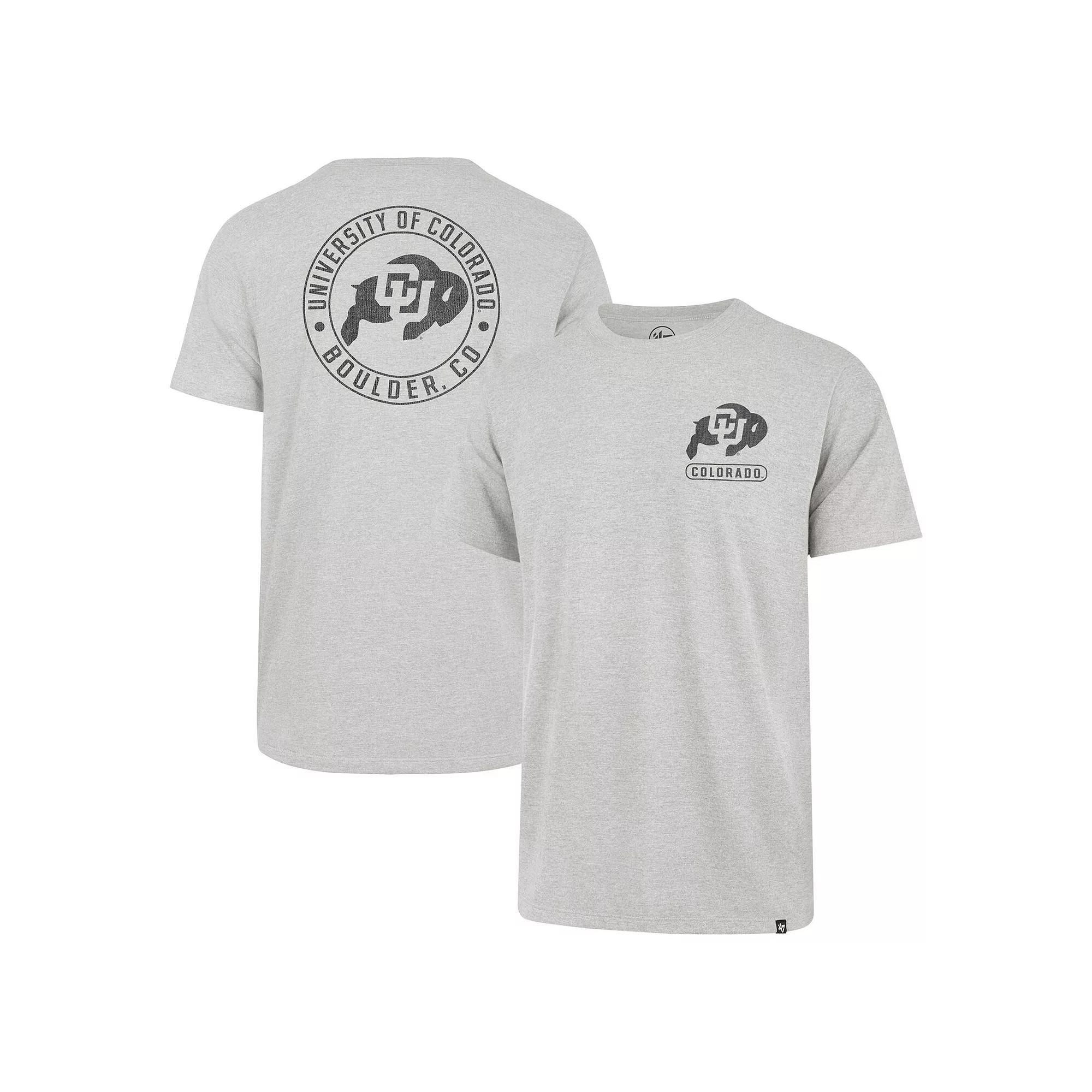Mens 47 Gray Colorado Buffaloes Left Chest Back Slide Two Hit Franklin T-Shirt Product Image