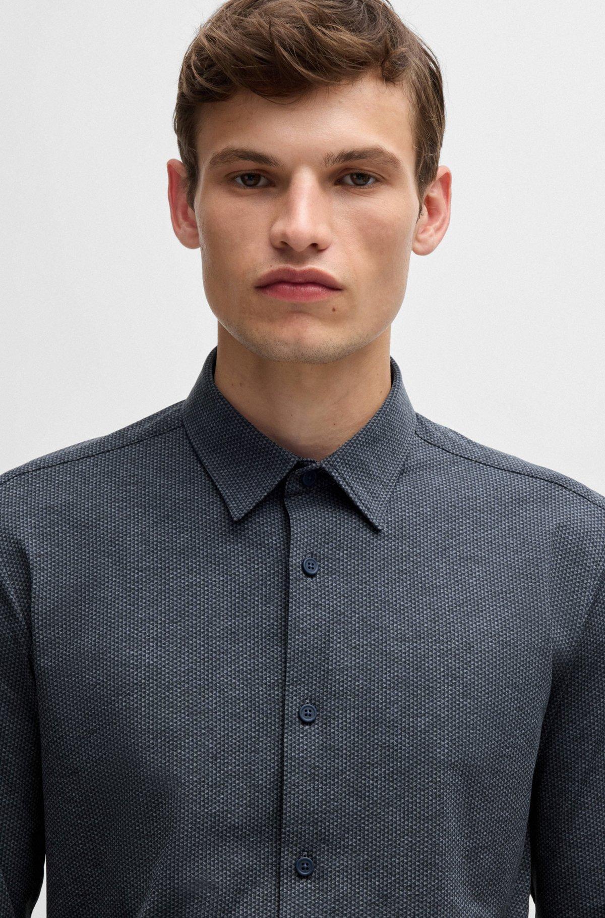 Slim-fit shirt in printed performance-stretch jersey Product Image