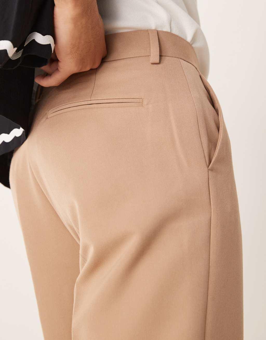 ASOS DESIGN smart straight leg pants in camel Product Image