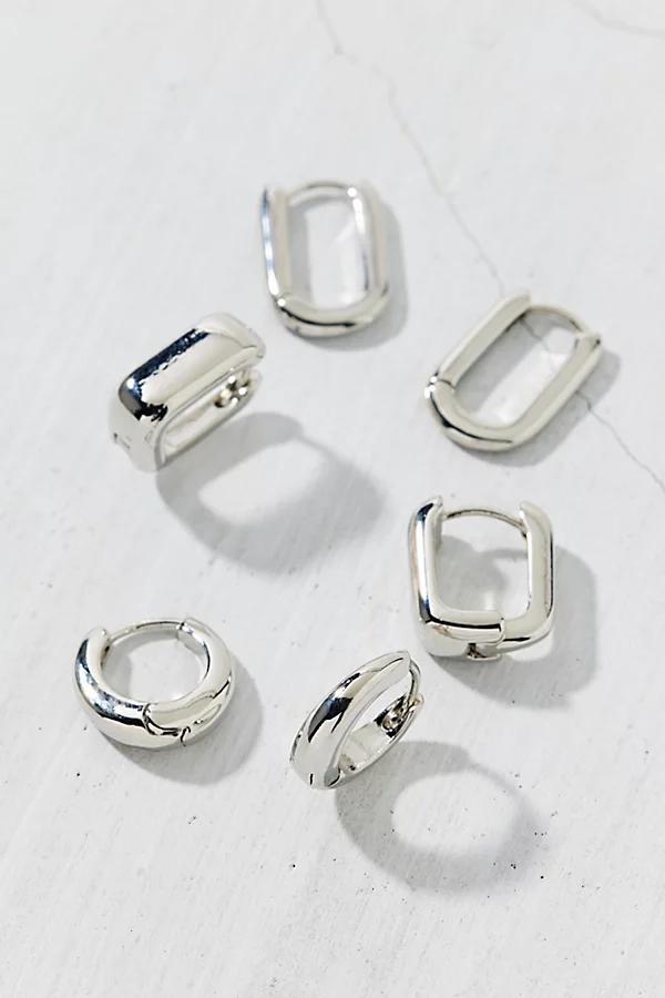 Chunky Square Mini Hoop Earring Set Womens at Urban Outfitters Product Image