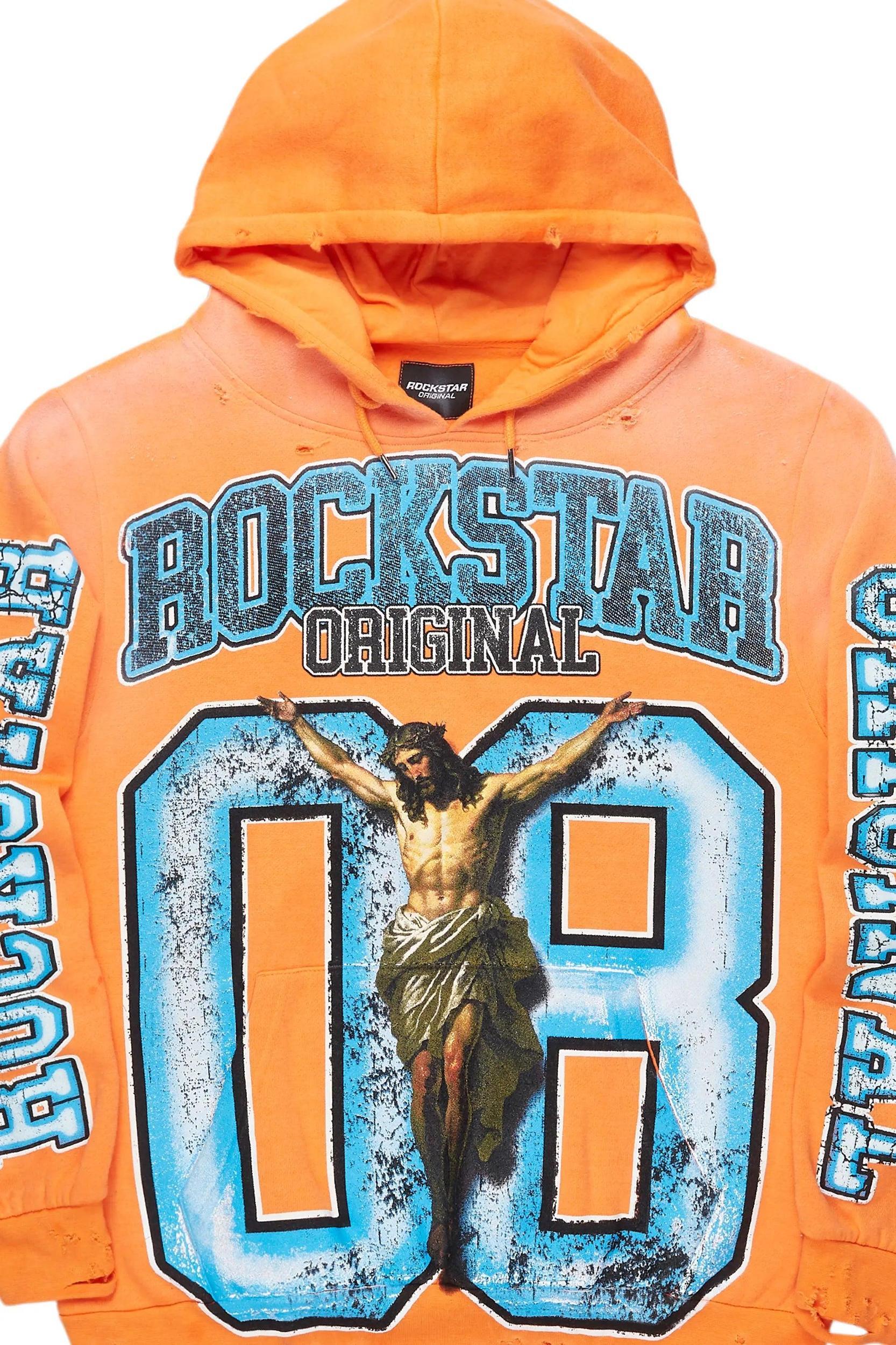 Tariqa Orange Oversized Hoodie Female Product Image