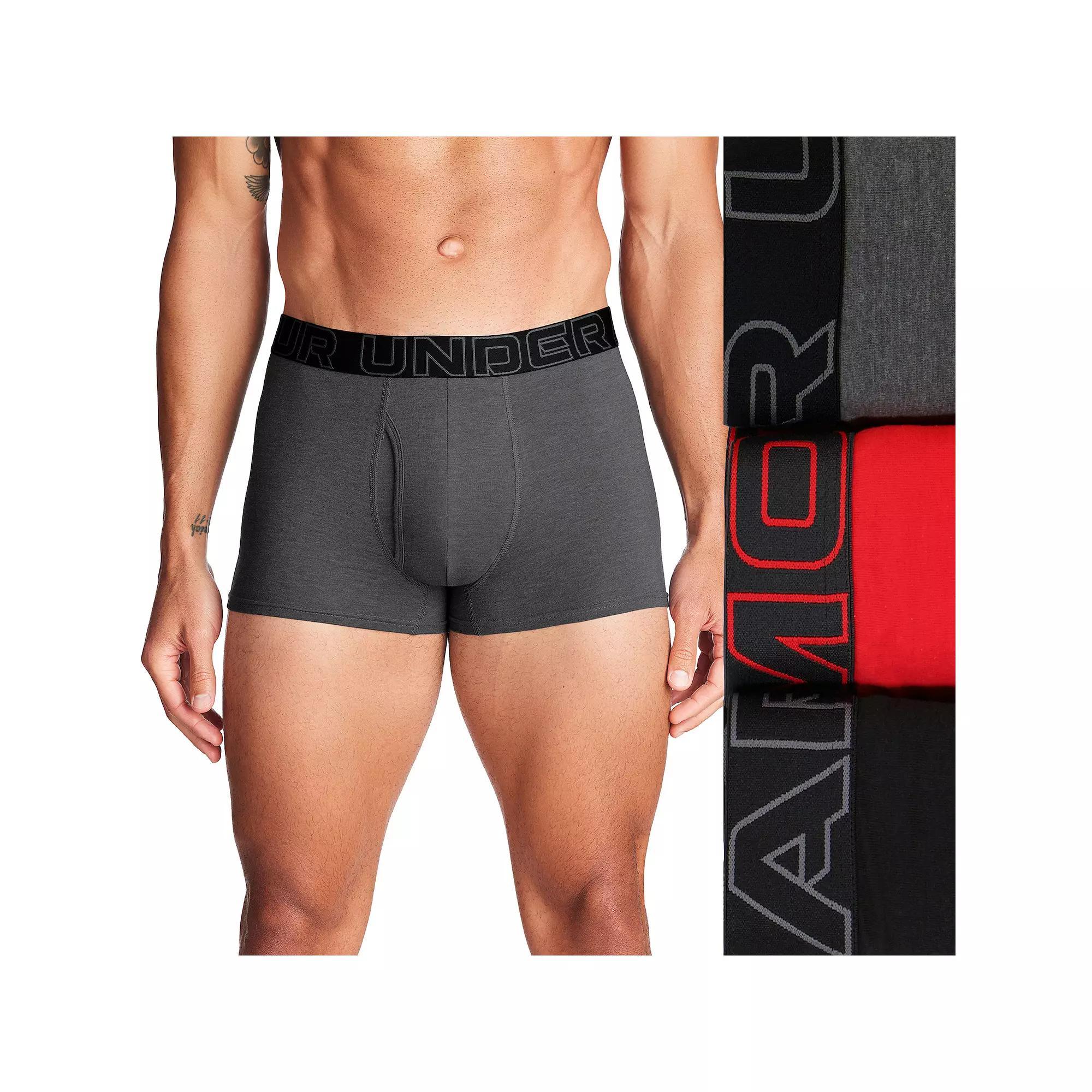 Mens Under Armour 3-pack Performance Cotton Blend 3-in. Boxer Briefs Product Image