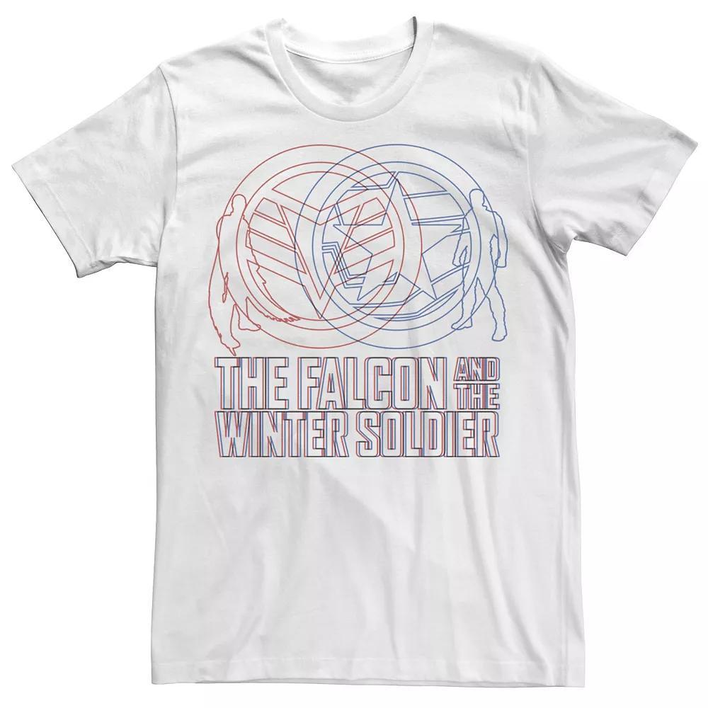Big & Tall Marvel The Falcon And The Winter Soldier Line Art Tee, Men's, Size: XXL Tall, White Product Image