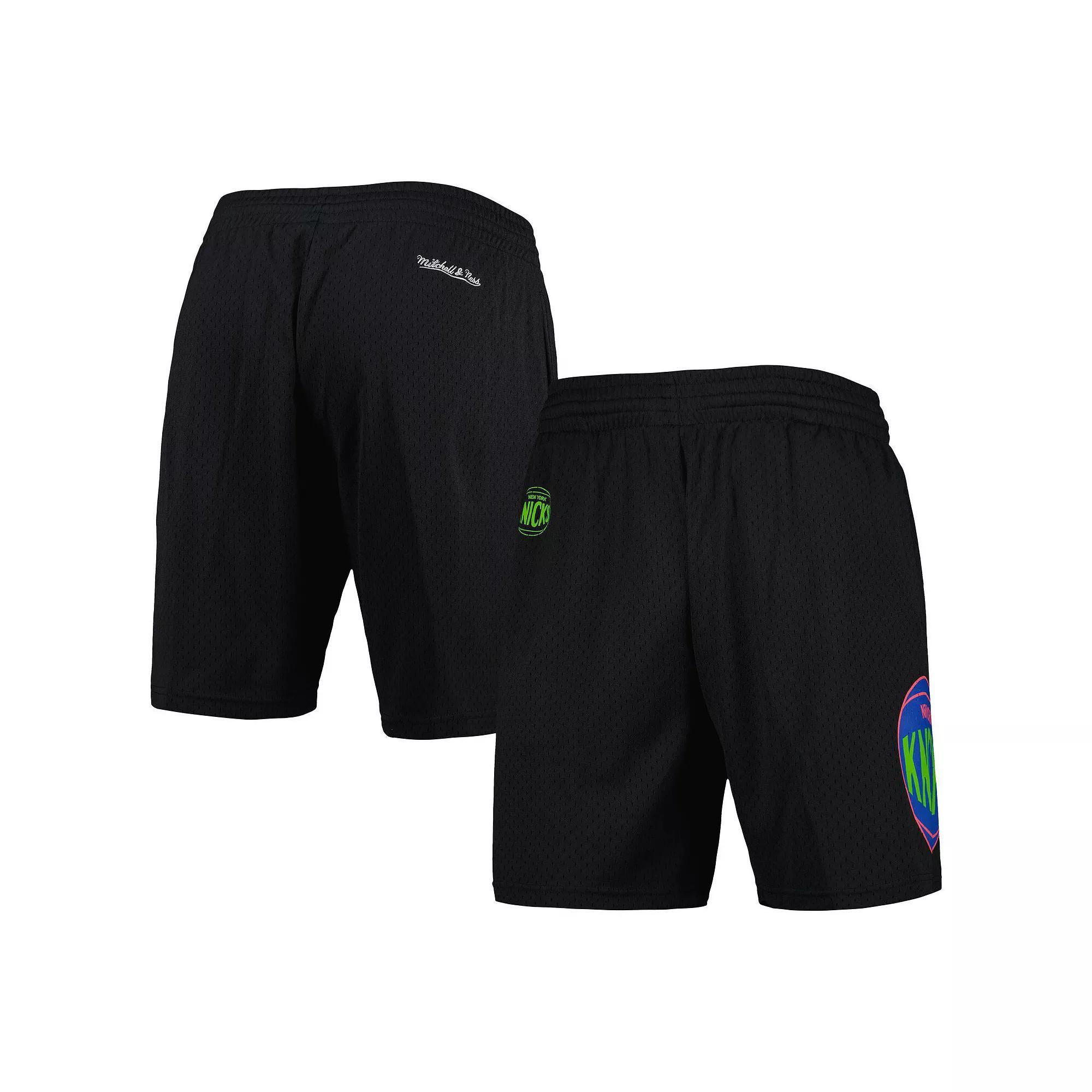 Men's Mitchell & Ness Black New York Knicks Hardwood Classics Color Bomb Energy Shorts, Size: 2XL Product Image