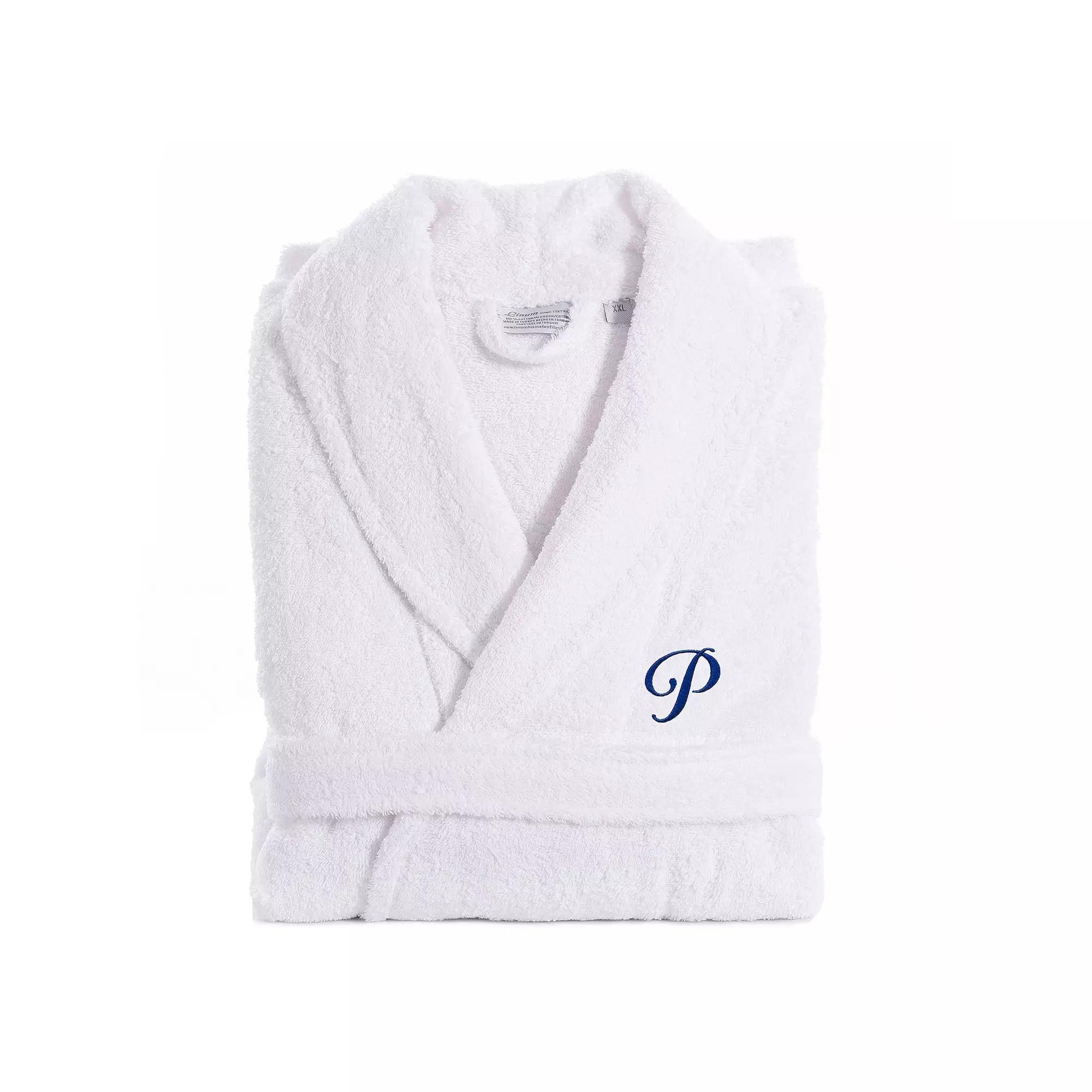 Linum Home Textiles Turkish Cotton Personalized Unisex Tie Front Terry Bathrobe, Mens Product Image