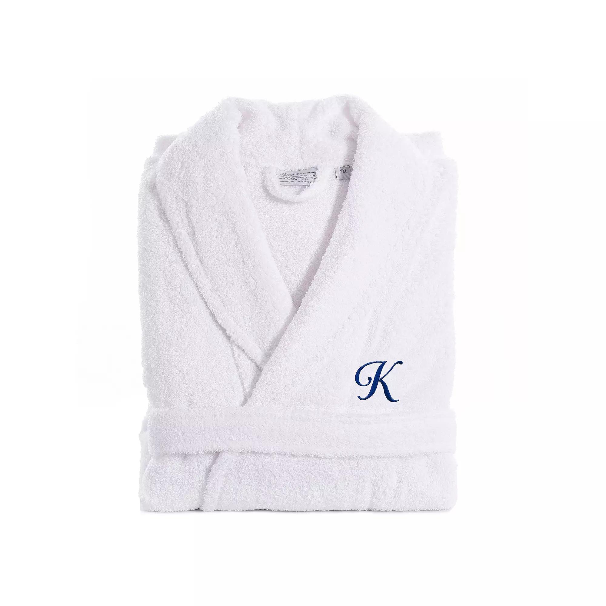 Linum Home Textiles Turkish Cotton Personalized Unisex Tie Front Terry Bathrobe, Mens Product Image