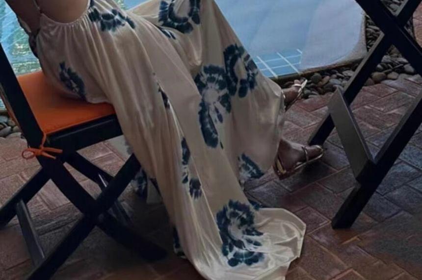 Halter Patterned Maxi Sundress Product Image