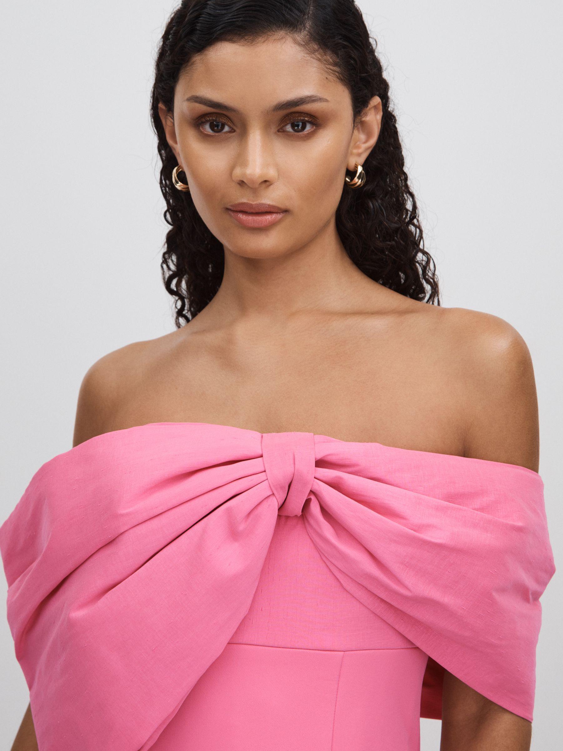 Rachel Gilbert Bow Mini Dress in Pink Product Image