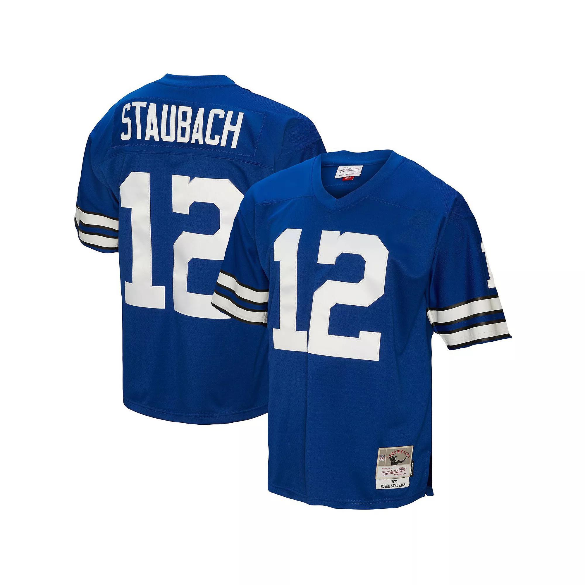 Men's Mitchell & Ness Roger Staubach Royal Dallas Cowboys 1971 Legacy Replica Jersey, Size: Small, Blue Product Image