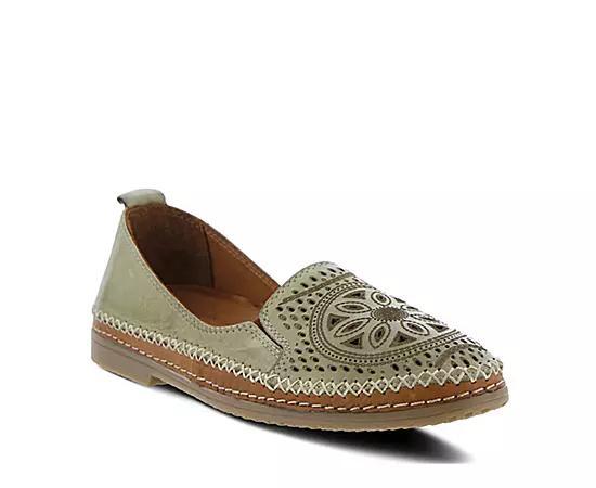 Spring Step Ingrid Women's Leather Loafers, Size: 39, Olive Green Product Image