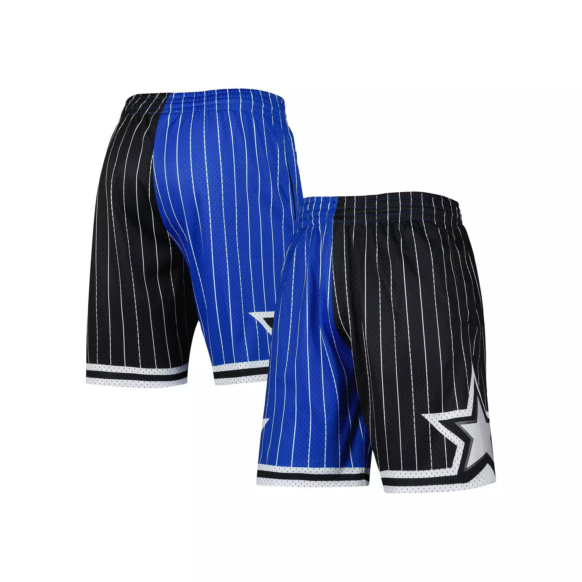 Men's Mitchell & Ness Blue/Black Orlando Magic Hardwood Classics 1994 Split Swingman Shorts, Size: 2XL, Mag Blue Product Image