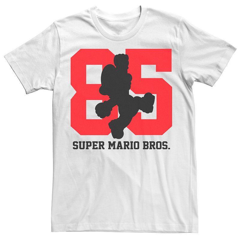 Men's Super Mario Bros 85 Silhouette Tee, Size: Medium, White Product Image